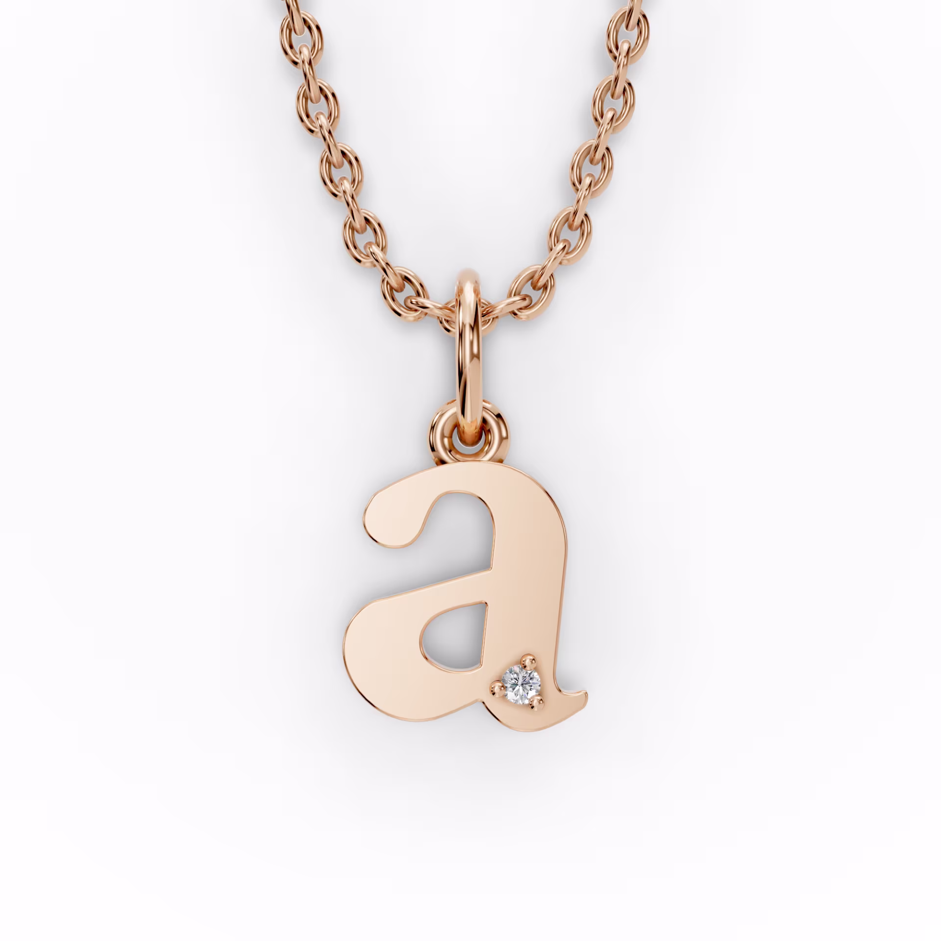 Primary Rose Gold Image for Single Stone Letter Pendant