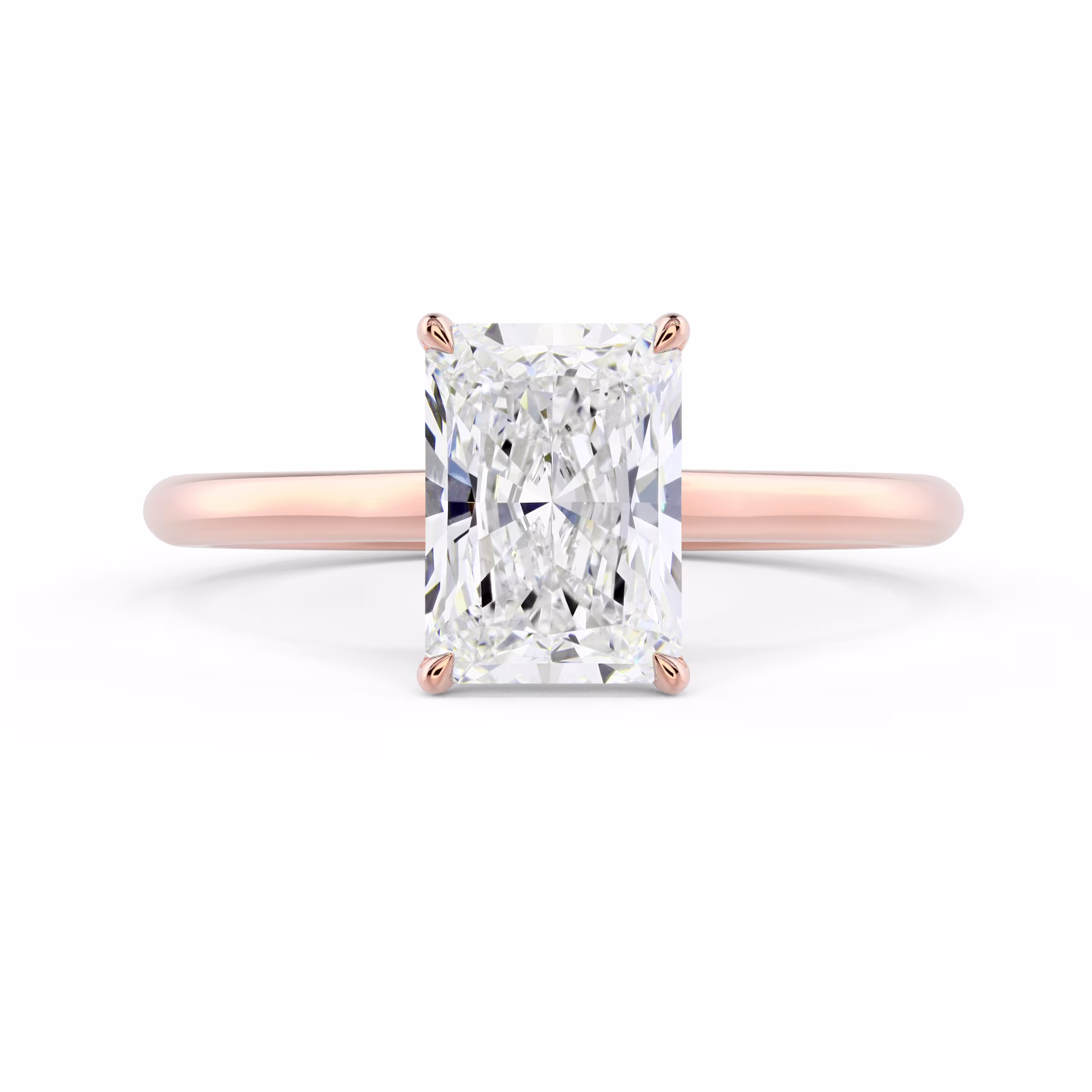 Diamonds Radiant Cathedral Solitaire Diamond Engagement Ring in Rose Gold (Main View)