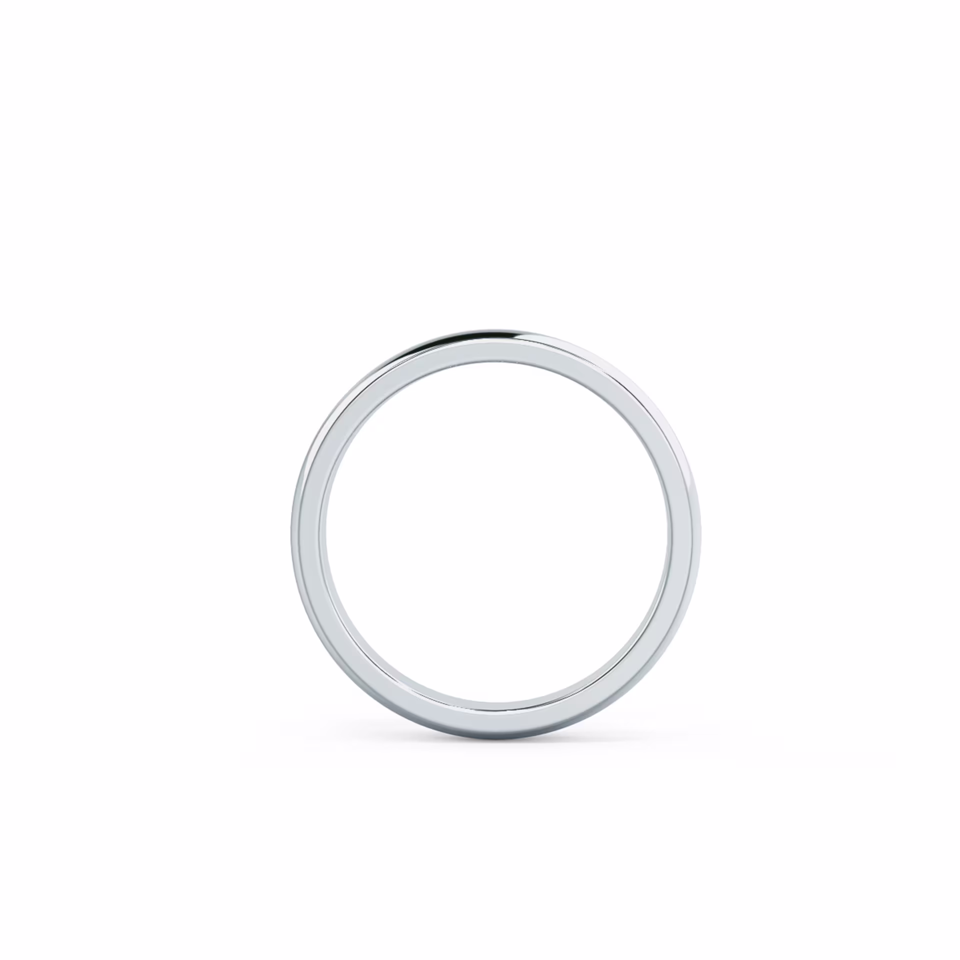 Diamonds 3mm Rounded Ring in 18k White Gold (Profile View)