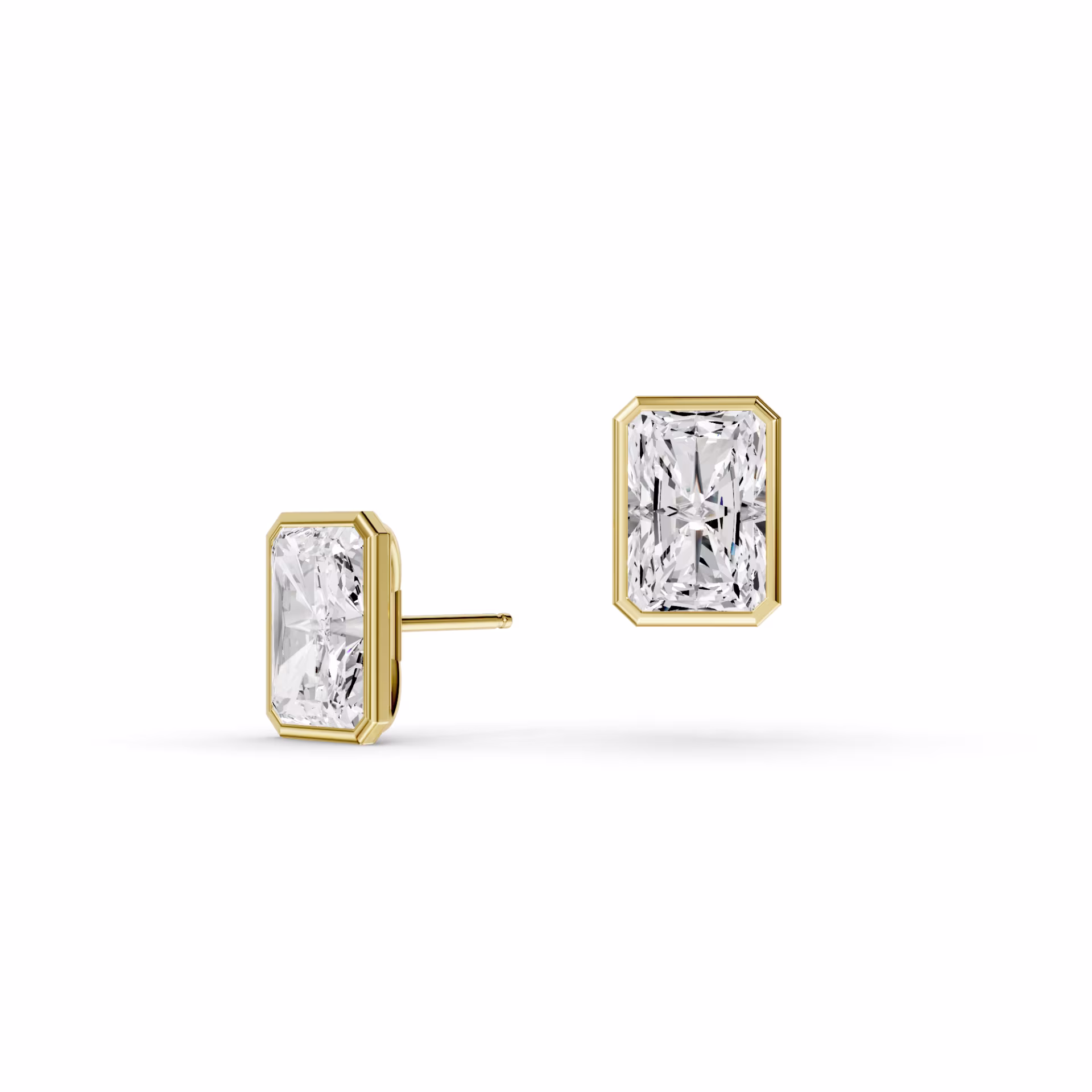 Radiant Lab Diamonds set in Bezel Studs