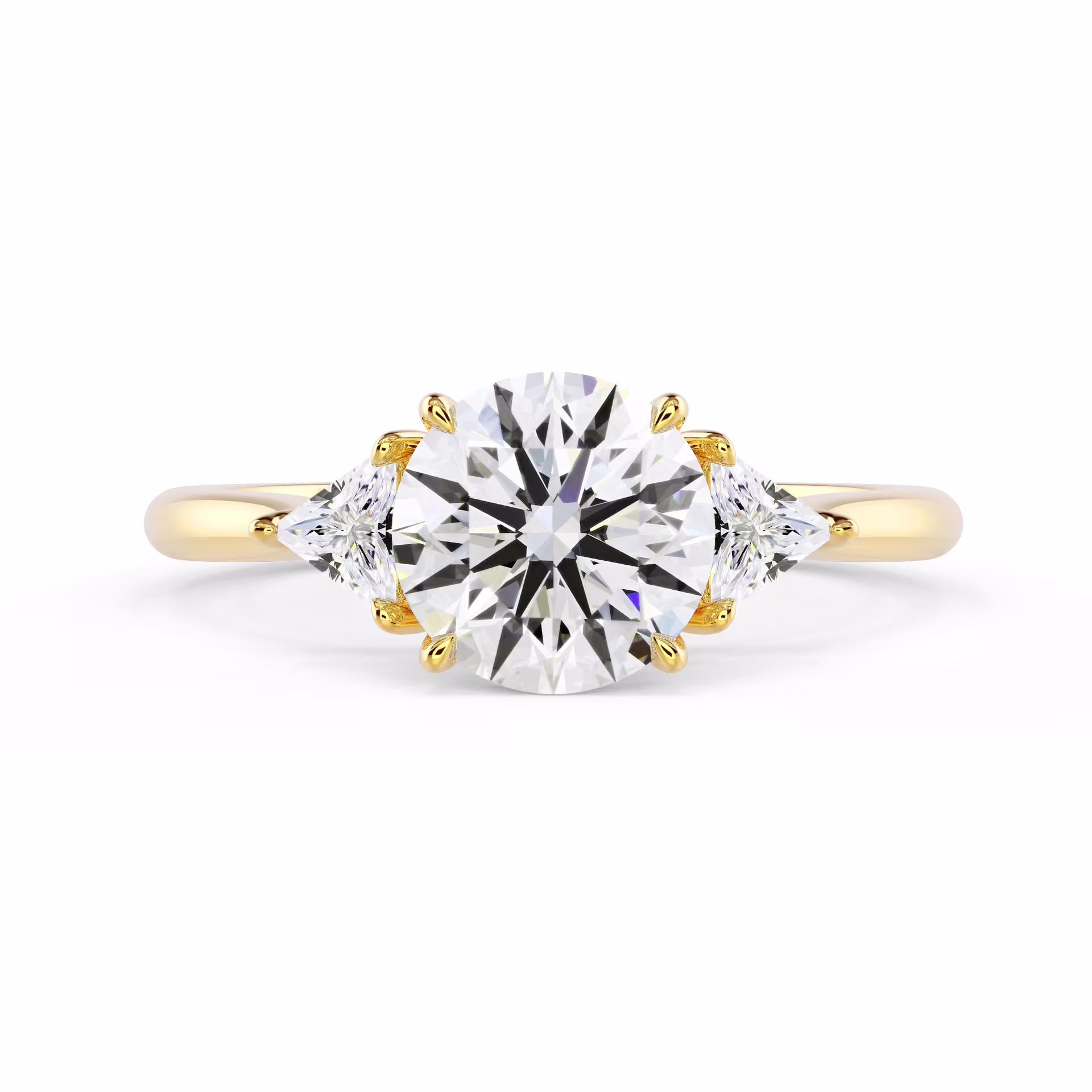 Yellow Gold Round and Trillion Setting featuring Diamonds (Main View)