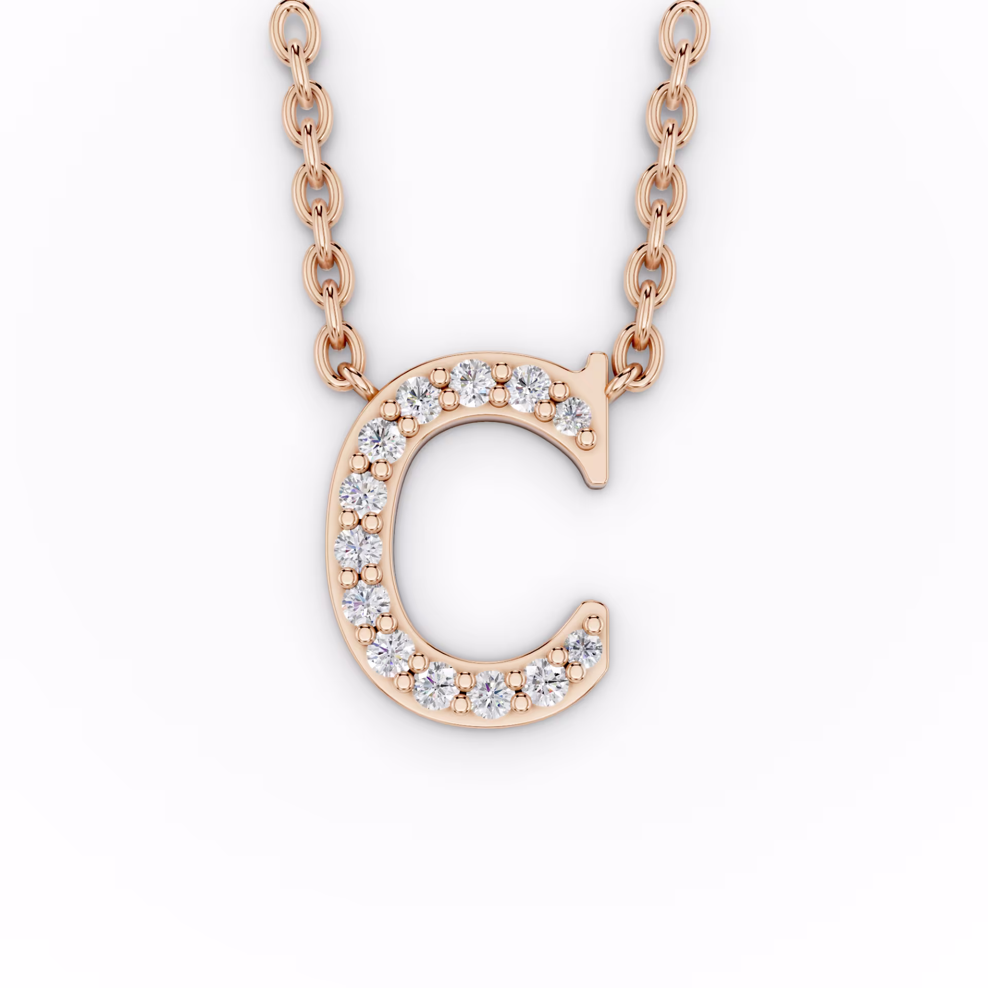 Primary Rose Gold Image for Pave Letter Pendant