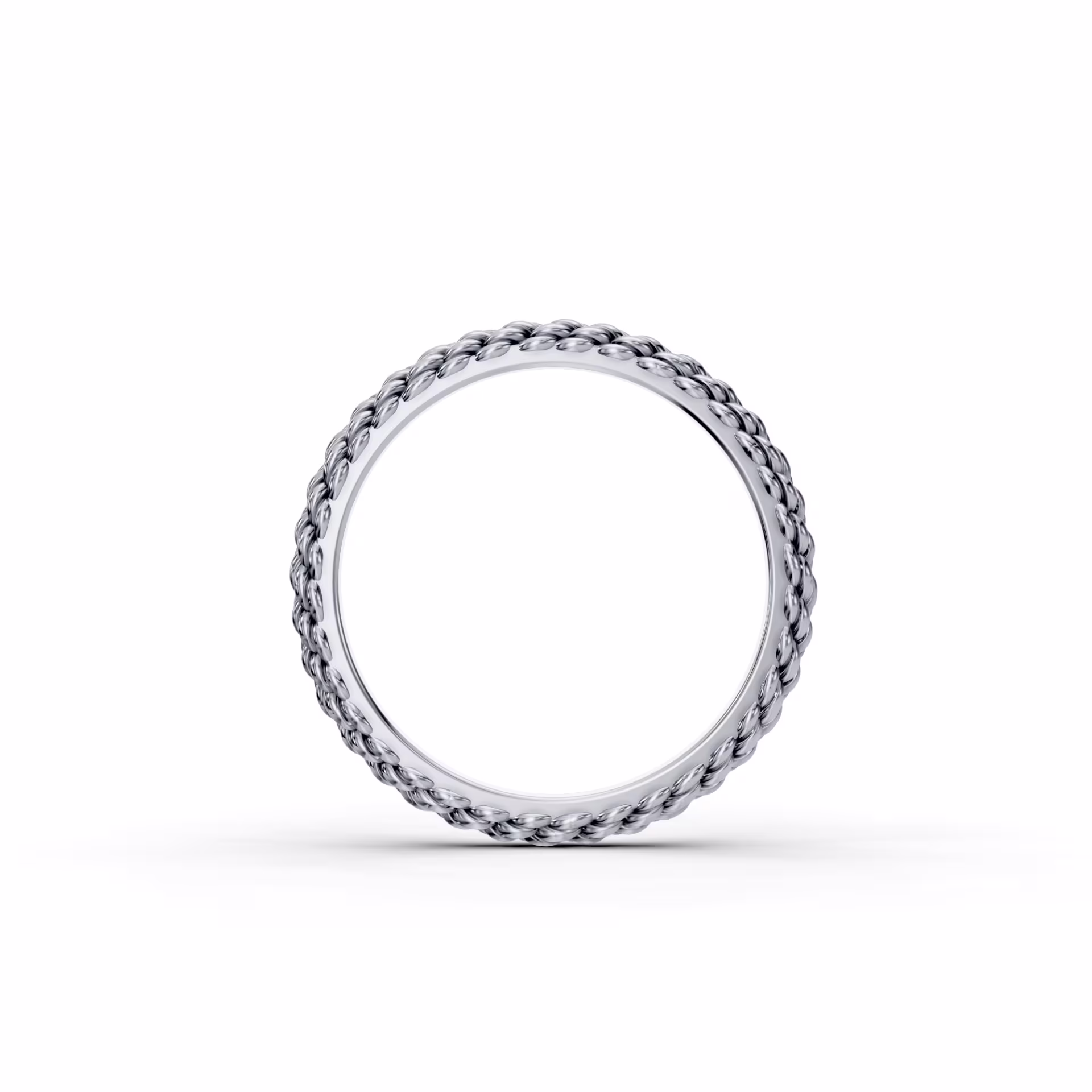 Platinum Braided Eternity Band (Profile View)