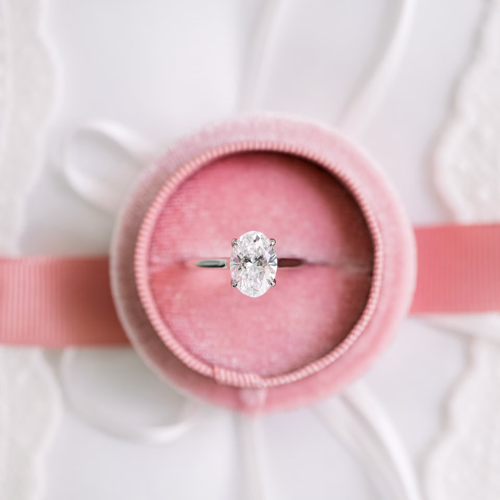 1.75 Carat Created Diamonds set in Platinum Oval Trellis Solitaire (Main View)