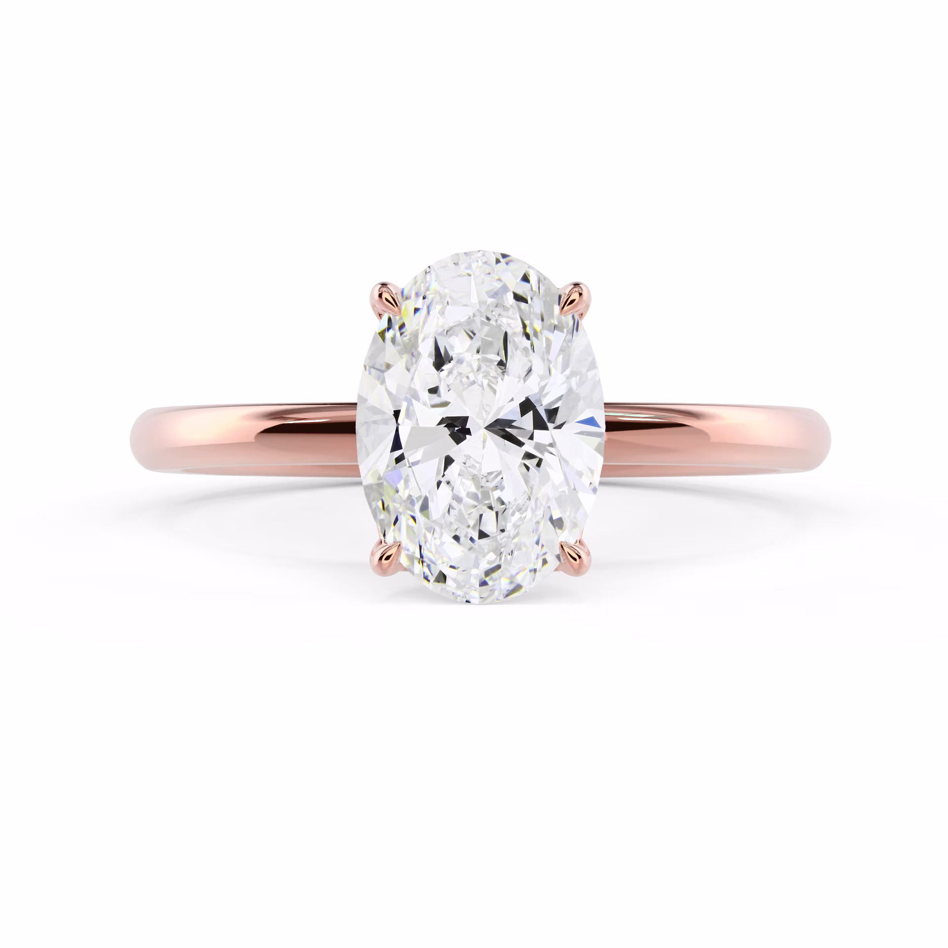 Diamonds Floral Basket Solitaire Diamond Engagement Ring in Rose Gold (Main View)