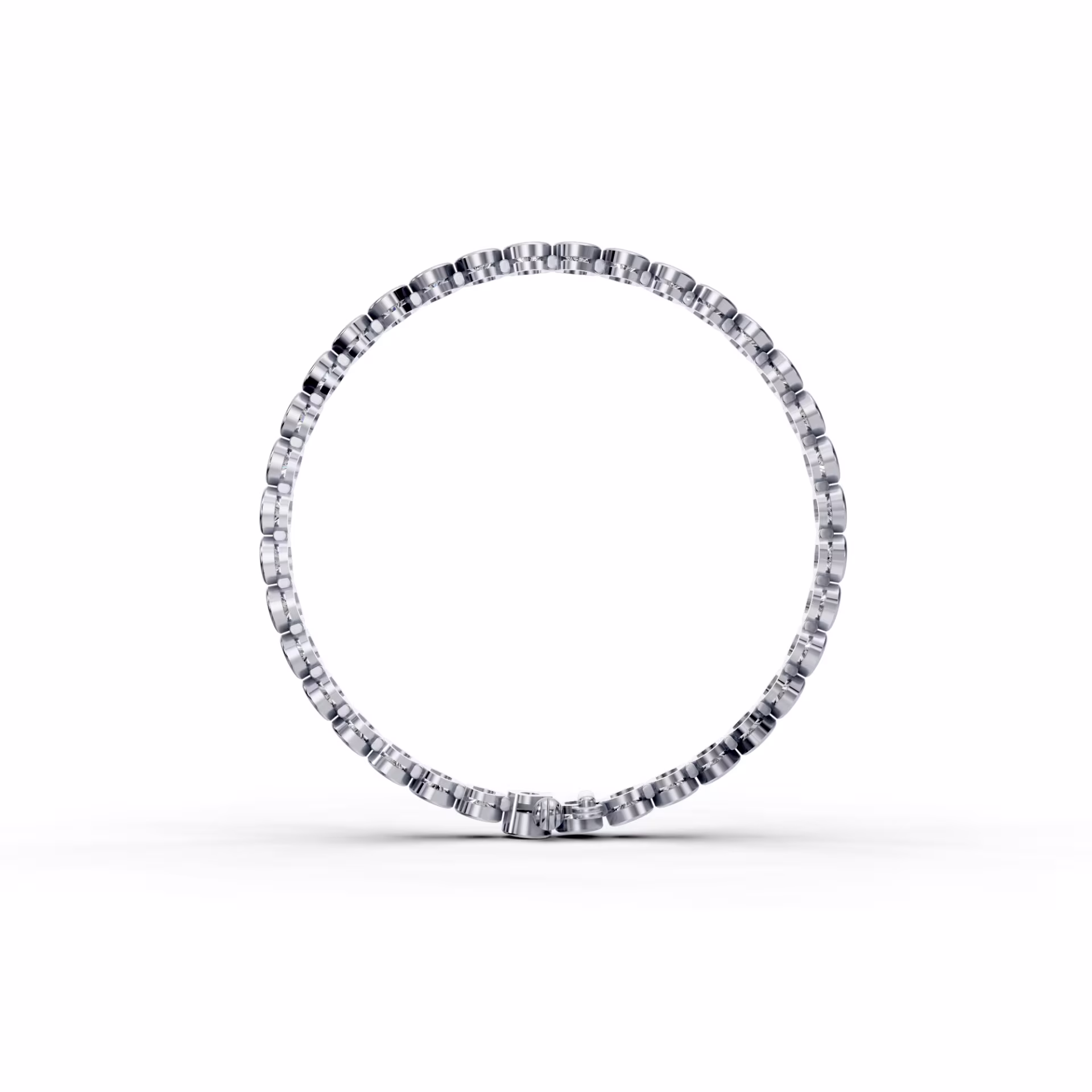 Round Diamond Bezel Tennis Bracelet | Elegant & Timeless featuring Round Diamonds (Profile View)