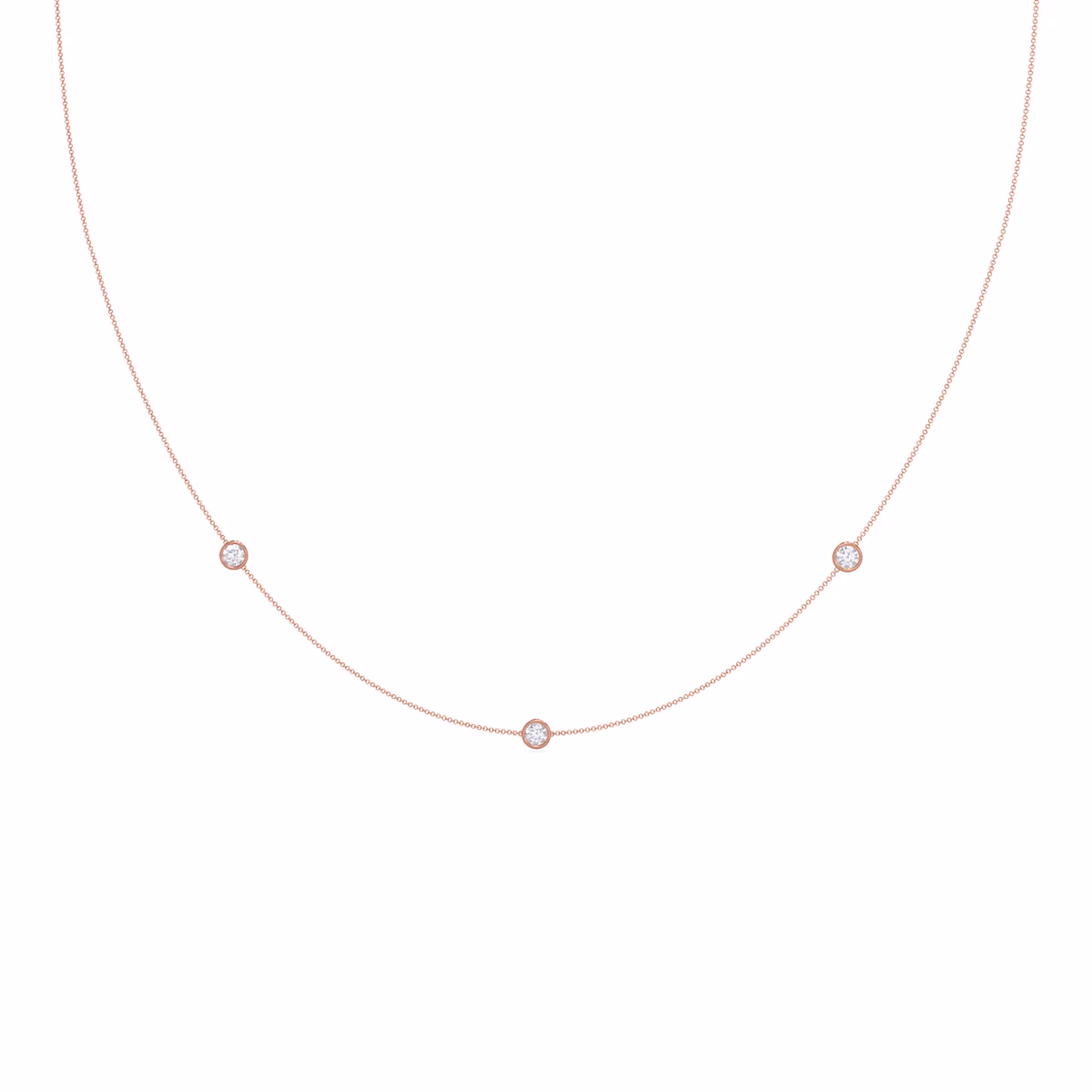 Primary Rose Gold Image for Triple Bezel Cosmo Necklace