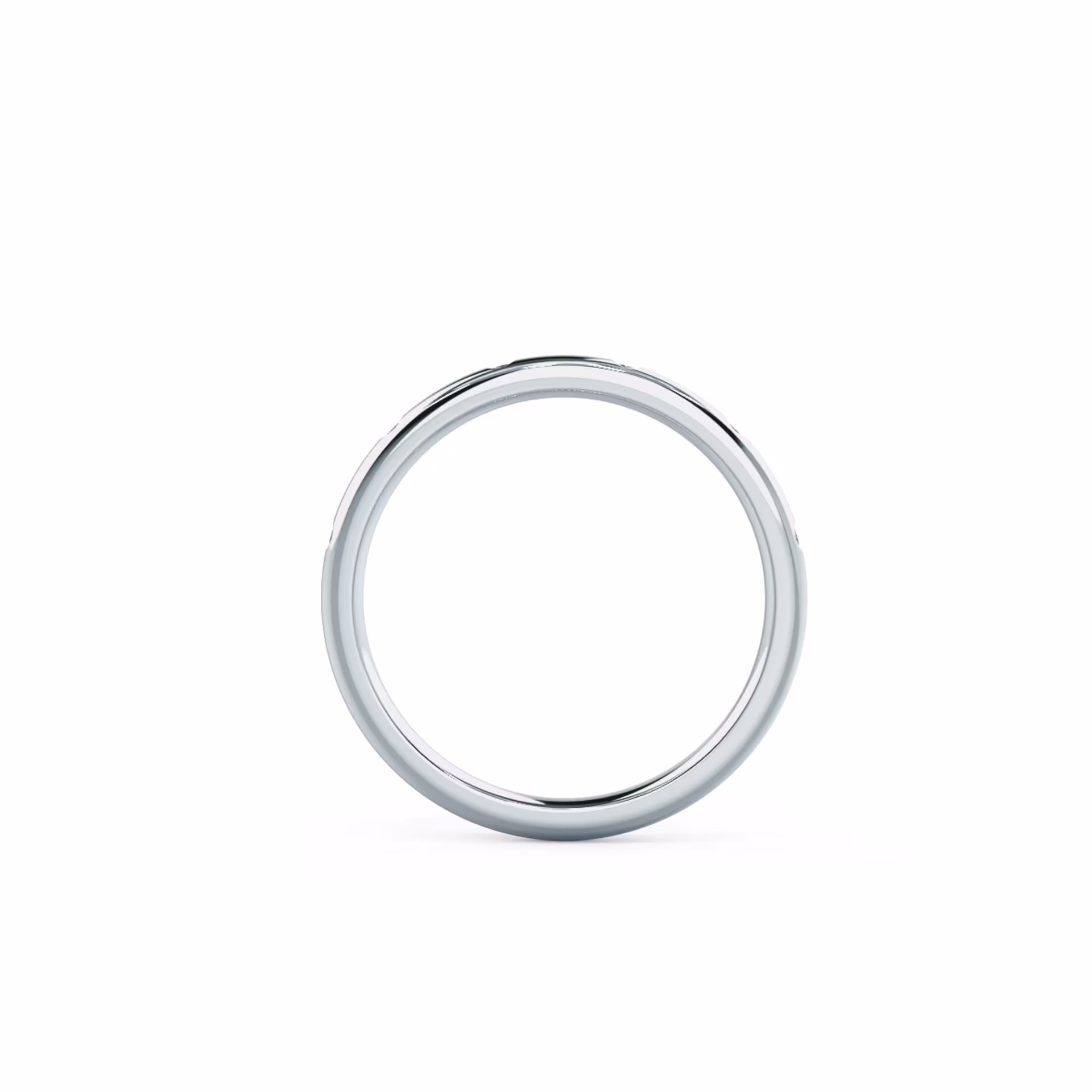 0.05 Carat Diamonds Petite Rounded Flush Set Half Band in 18k White Gold (Profile View)