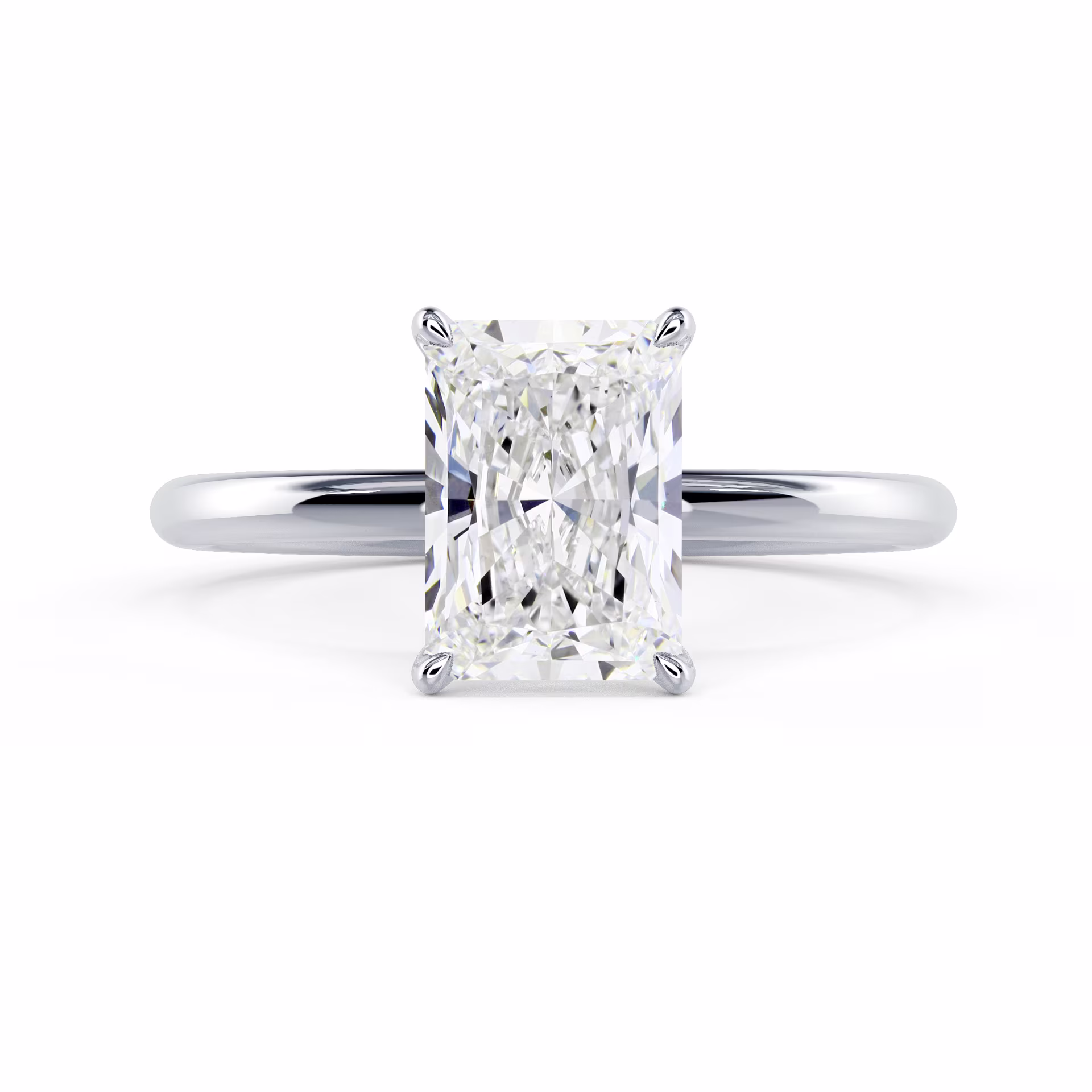 Created Diamonds Radiant Classic Four Prong Solitaire in White Gold (Main View)