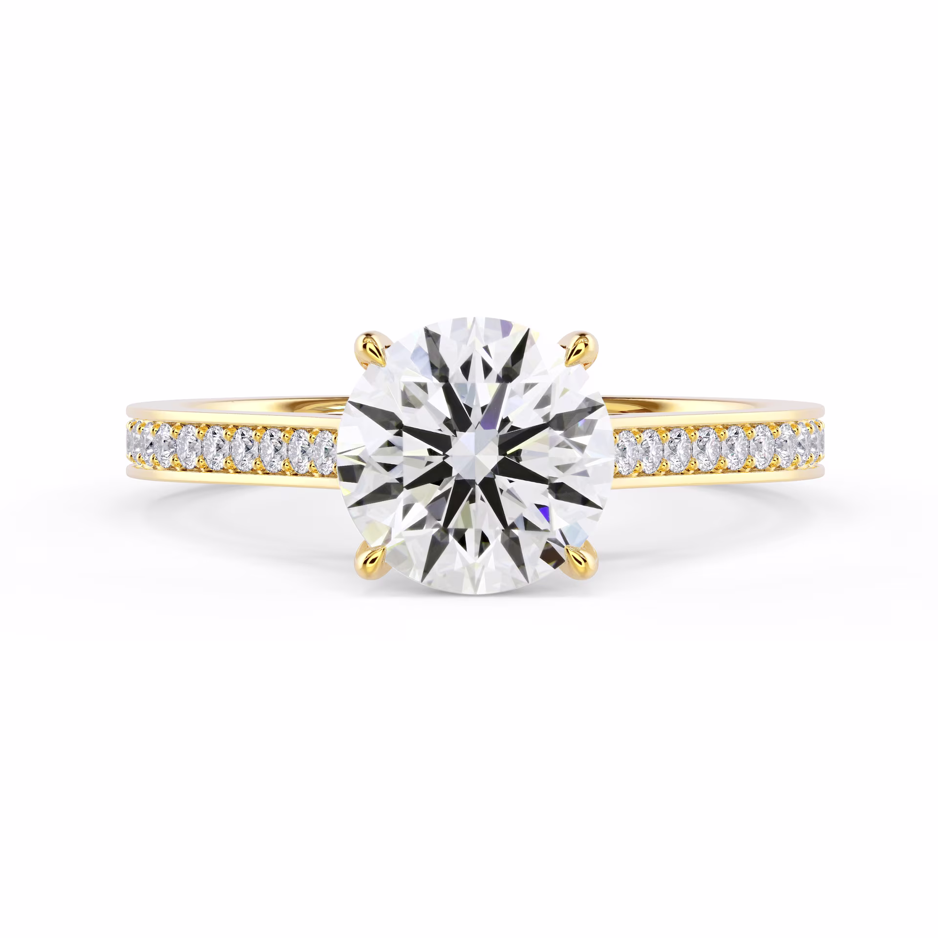 Lab Diamonds Channel Setting in Yellow Gold (Main View)