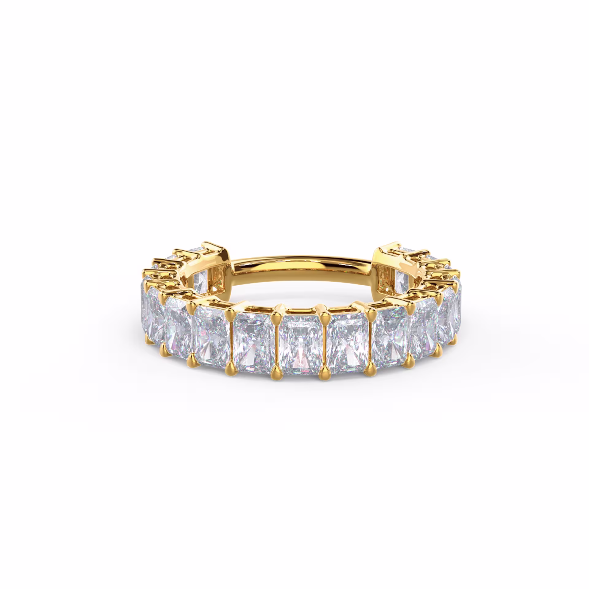 3.5 ctw Lab Diamonds set in Yellow Gold Radiant Three Quarter Band (Main View)
