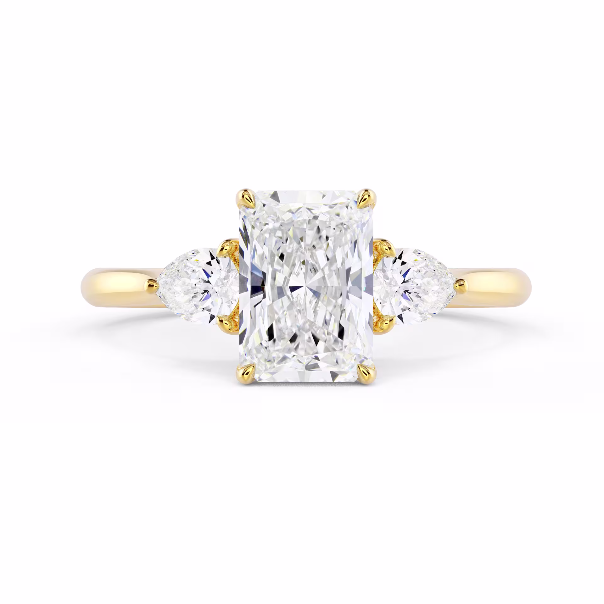 Yellow Gold Radiant and Pear Setting featuring Diamonds (Main View)