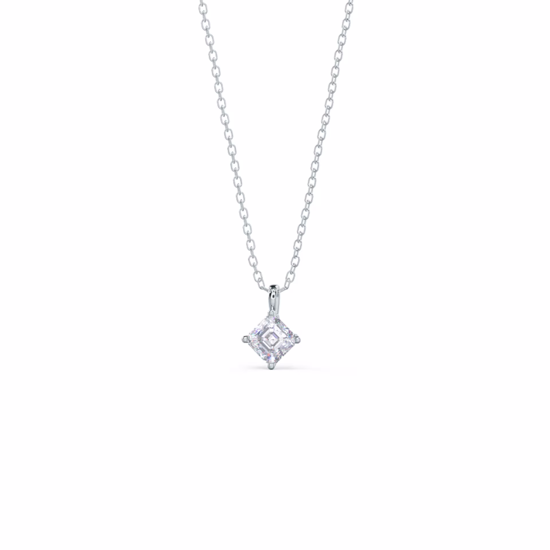 0.5 ct Lab Diamonds set in Platinum Classic Asscher Pendant (Main View)