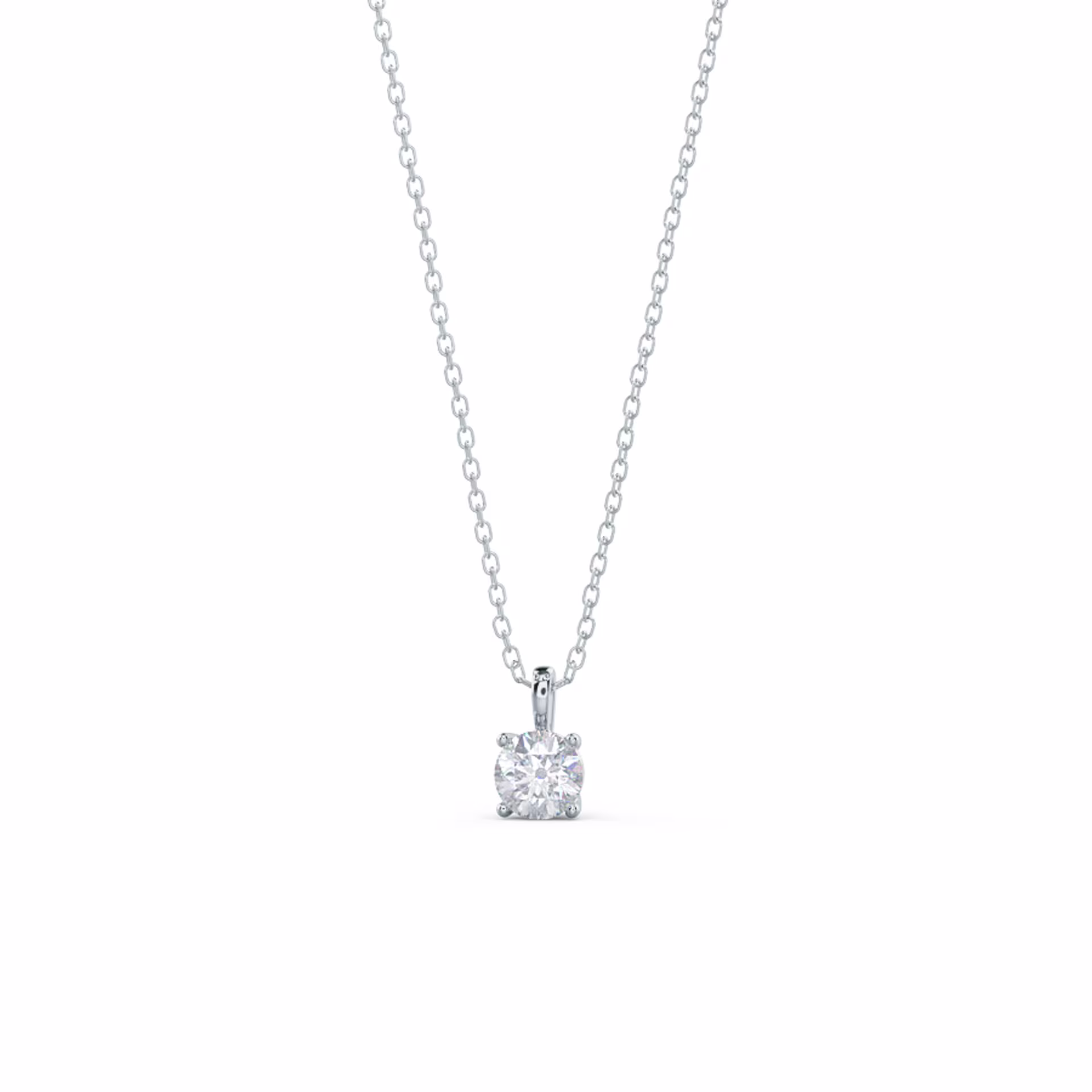 Platinum Round Diamond Classic Solitaire Pendant featuring High Quality 0.5 Carat Diamonds