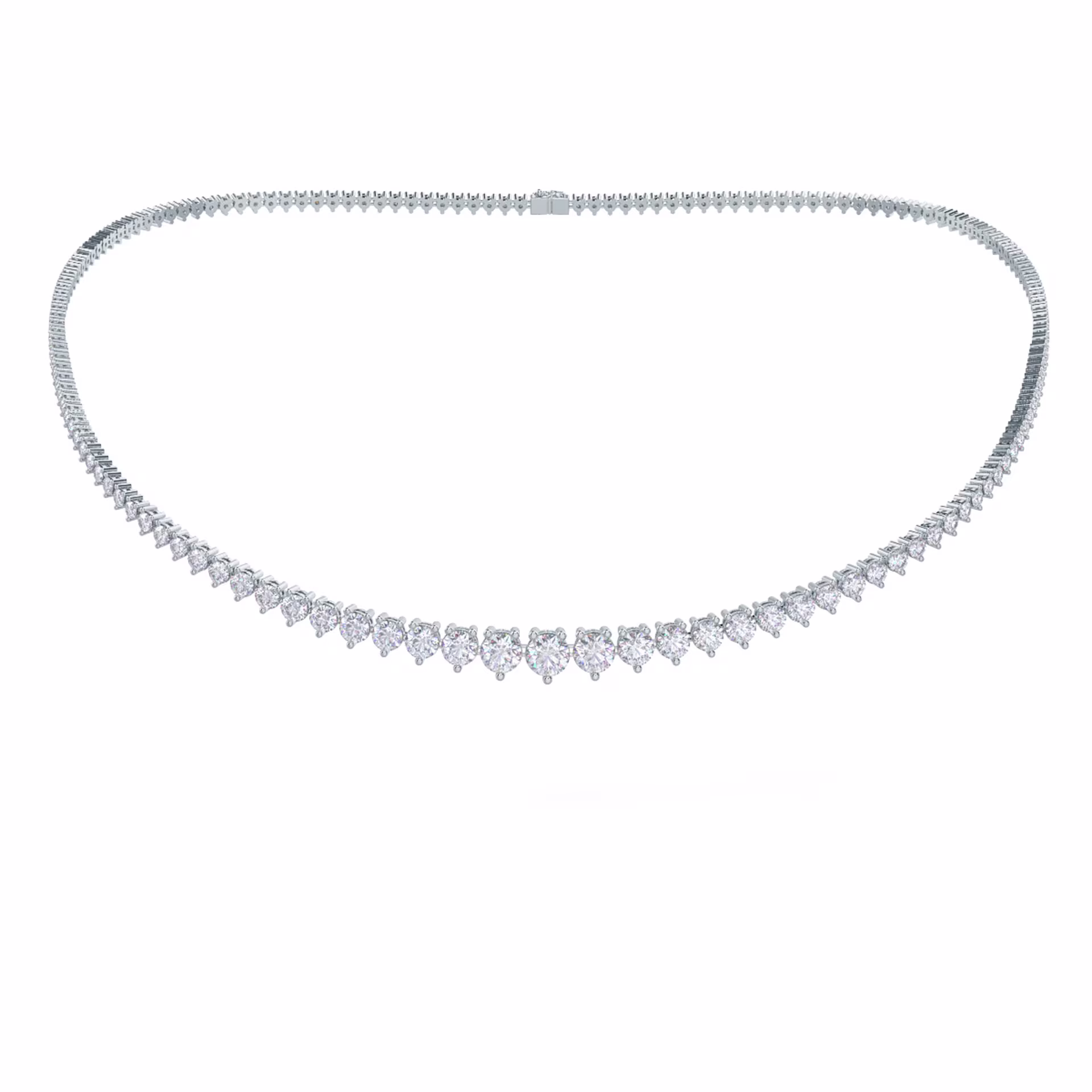 Round Brilliant Man Made Diamonds set in Platinum Riviera Choker (Main View)