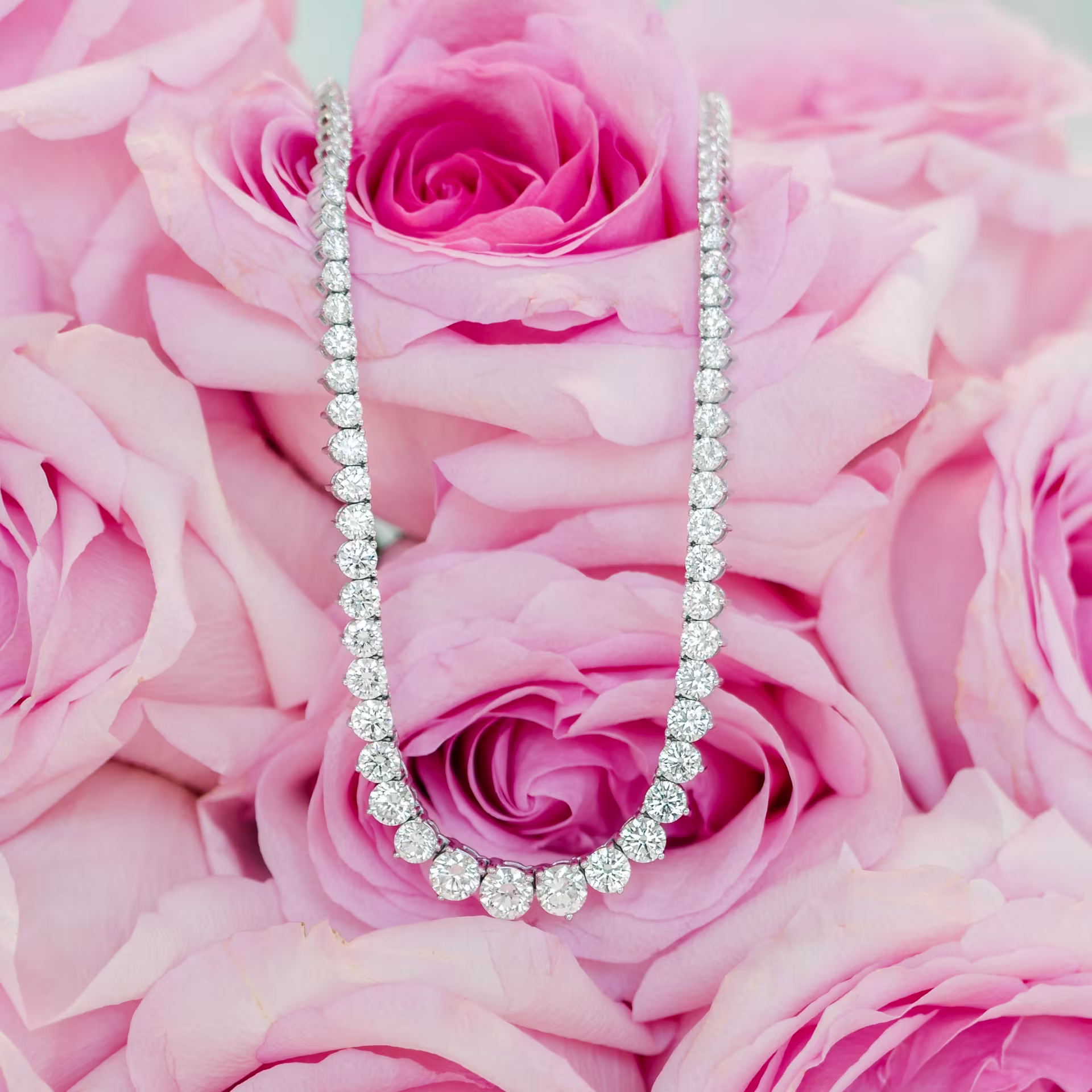 12 ct laboratory grown diamond choker in 18k white gold ada diamonds design ad 110