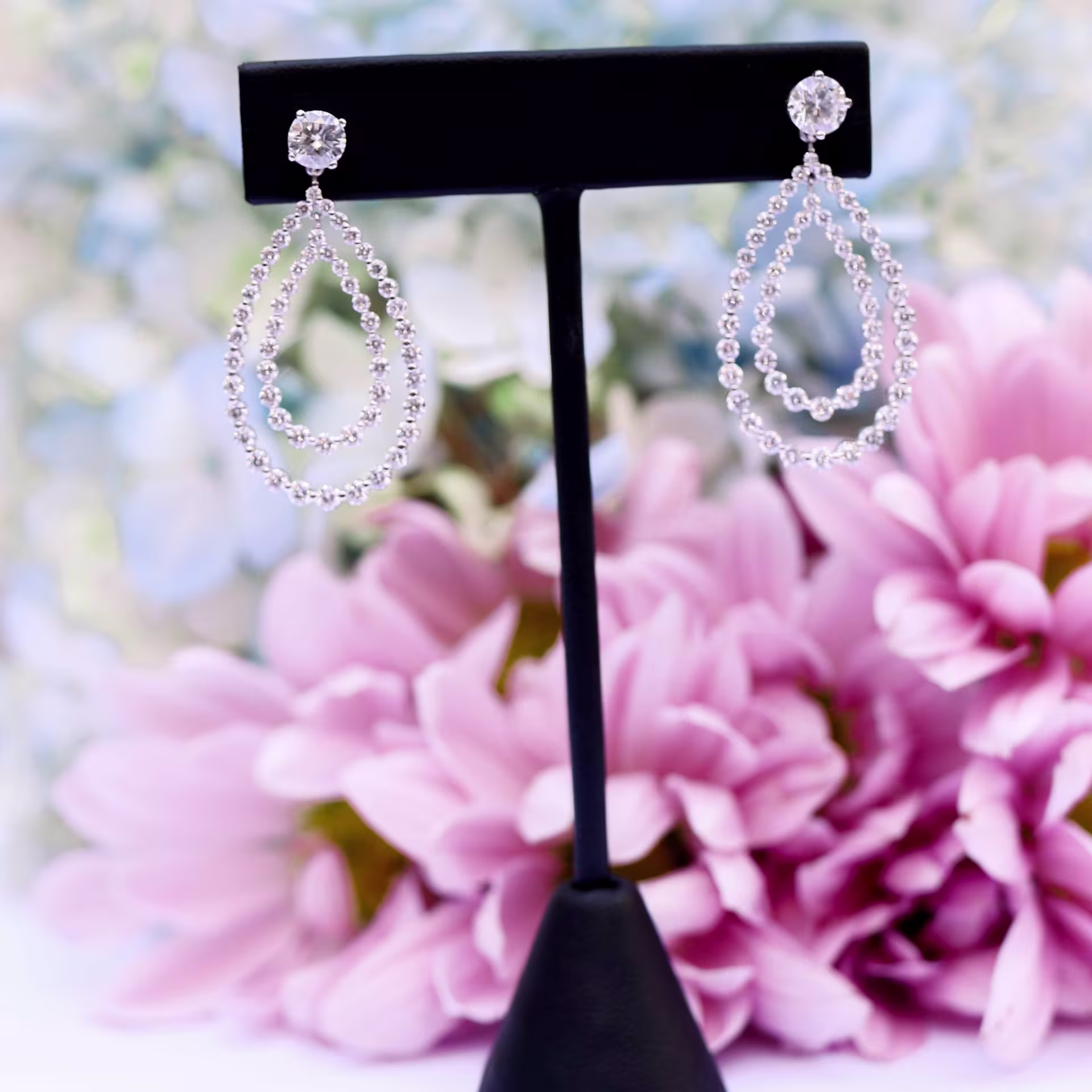 Alternate White Image for Double Open Pear Earring Jackets