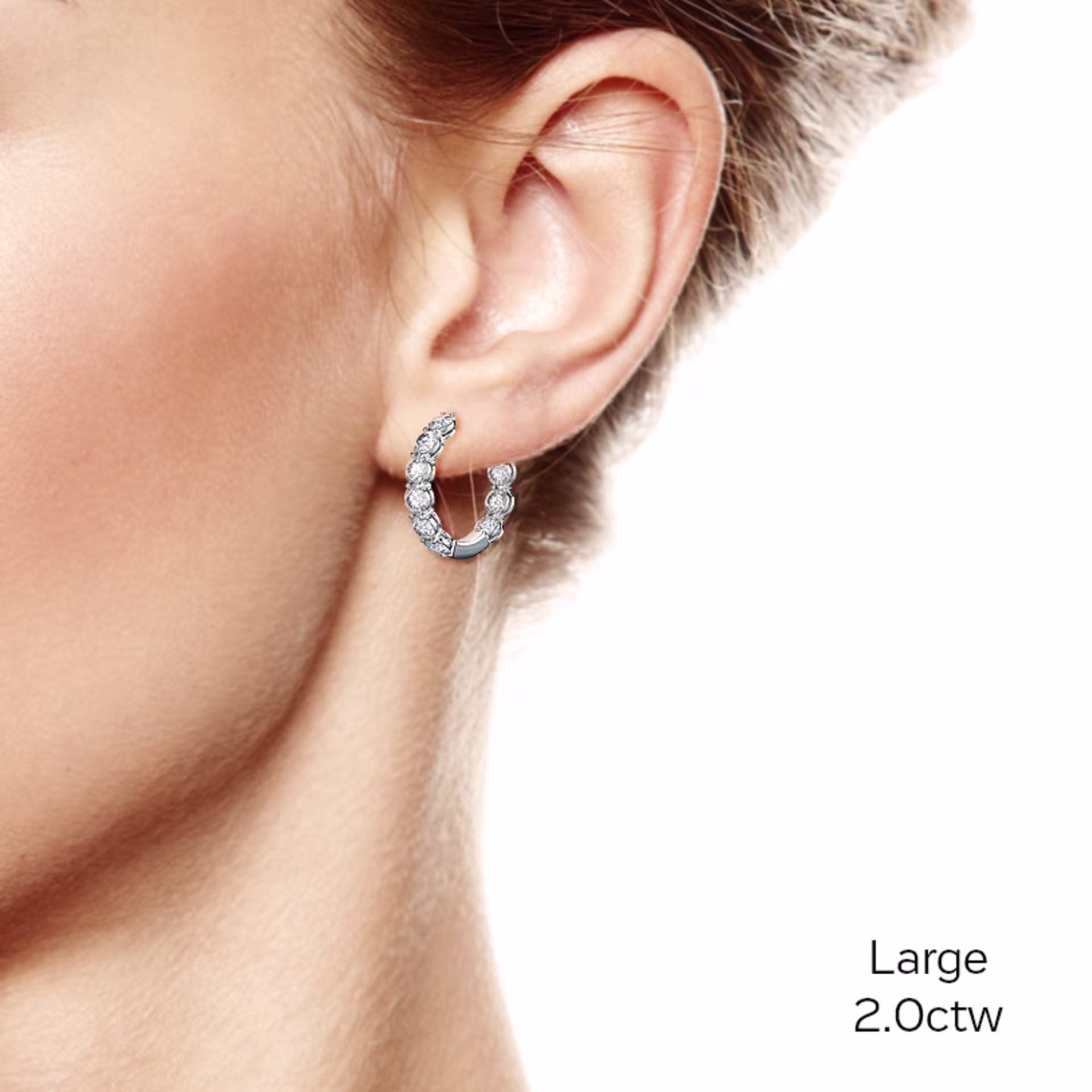 Alternate Rose Gold Image for Prong-Set Huggie Hoop Earrings