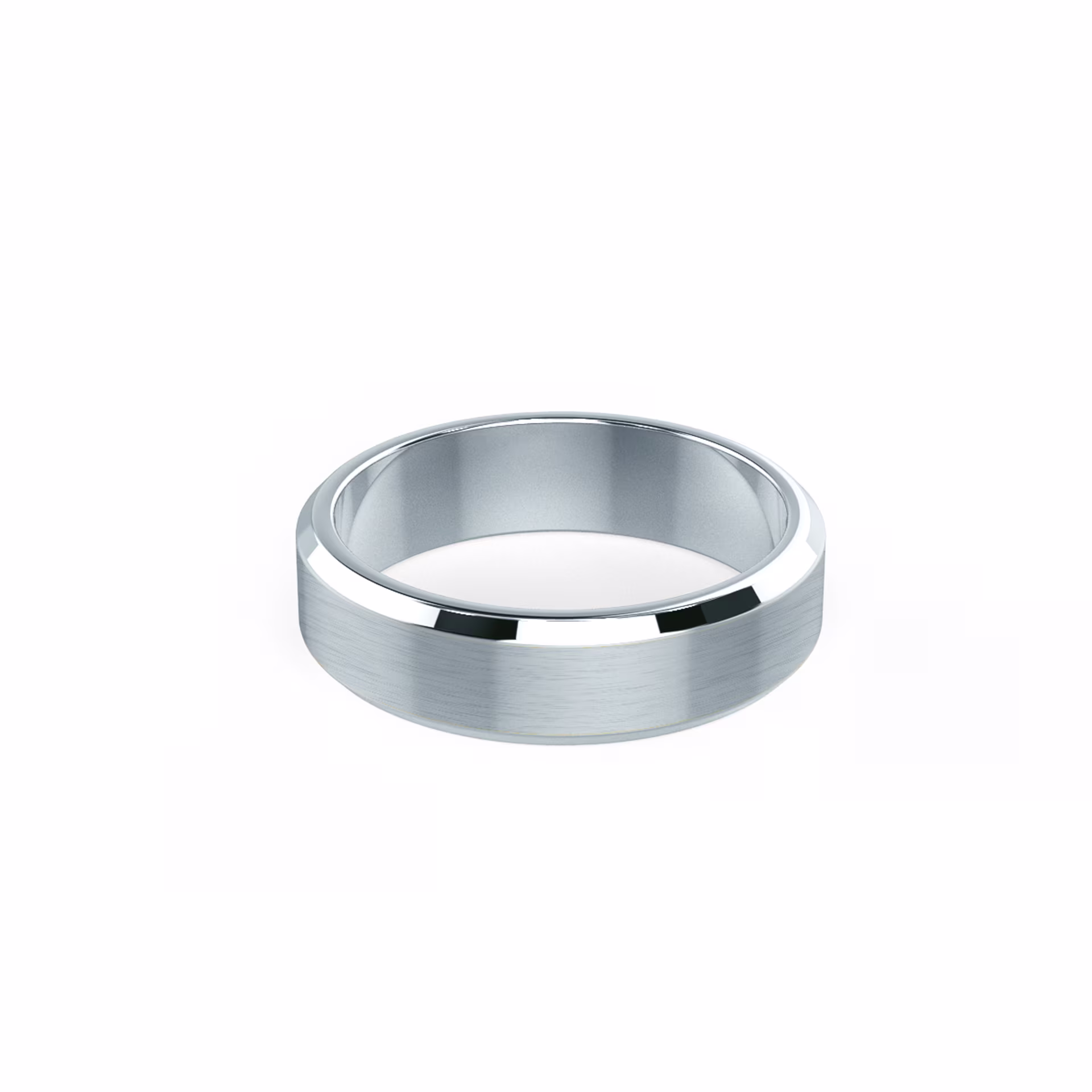 Primary White Image for Matte Rounded Beveled Ring