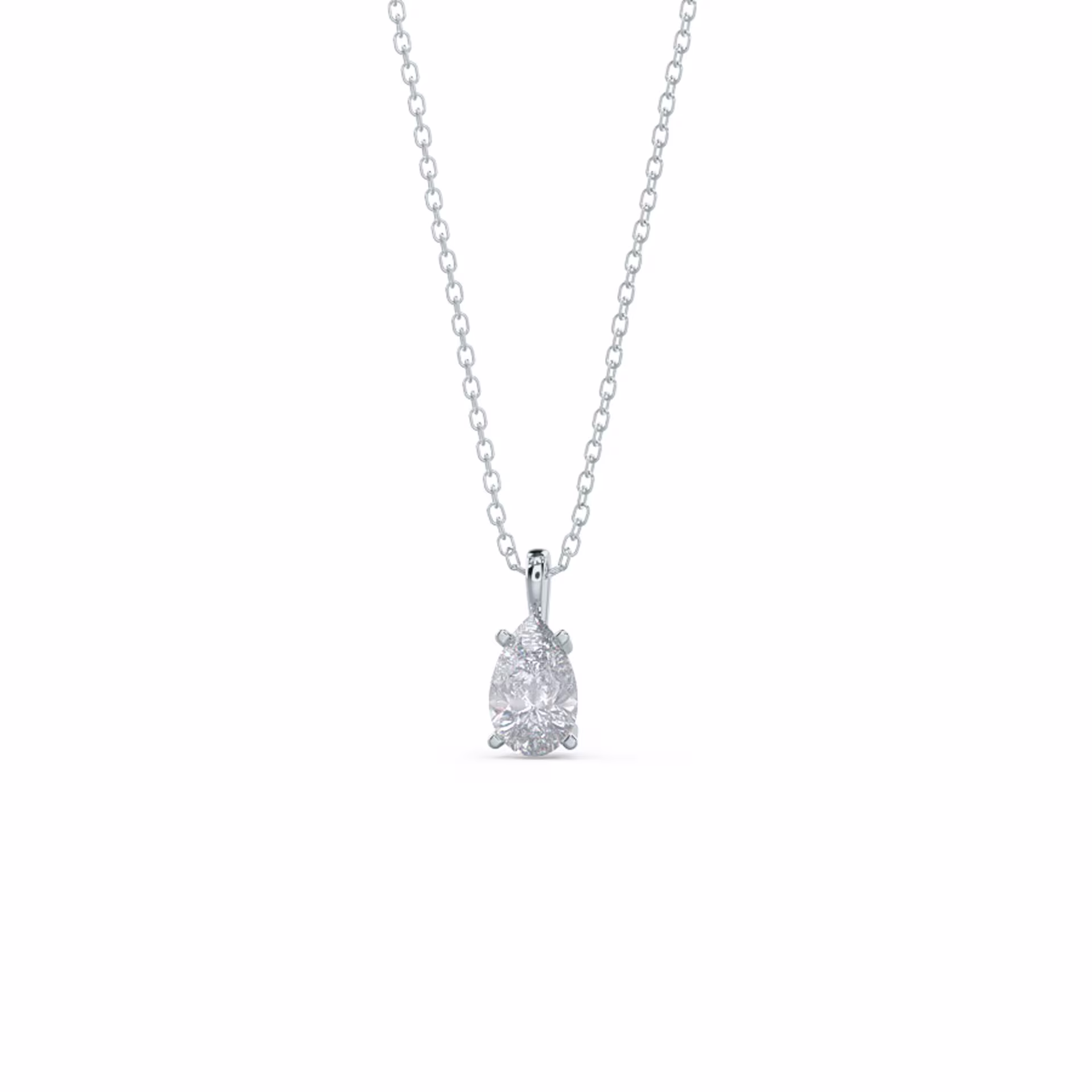 0.7 ct Lab Diamonds set in 18k White Gold Classic Pear Pendant (Main View)