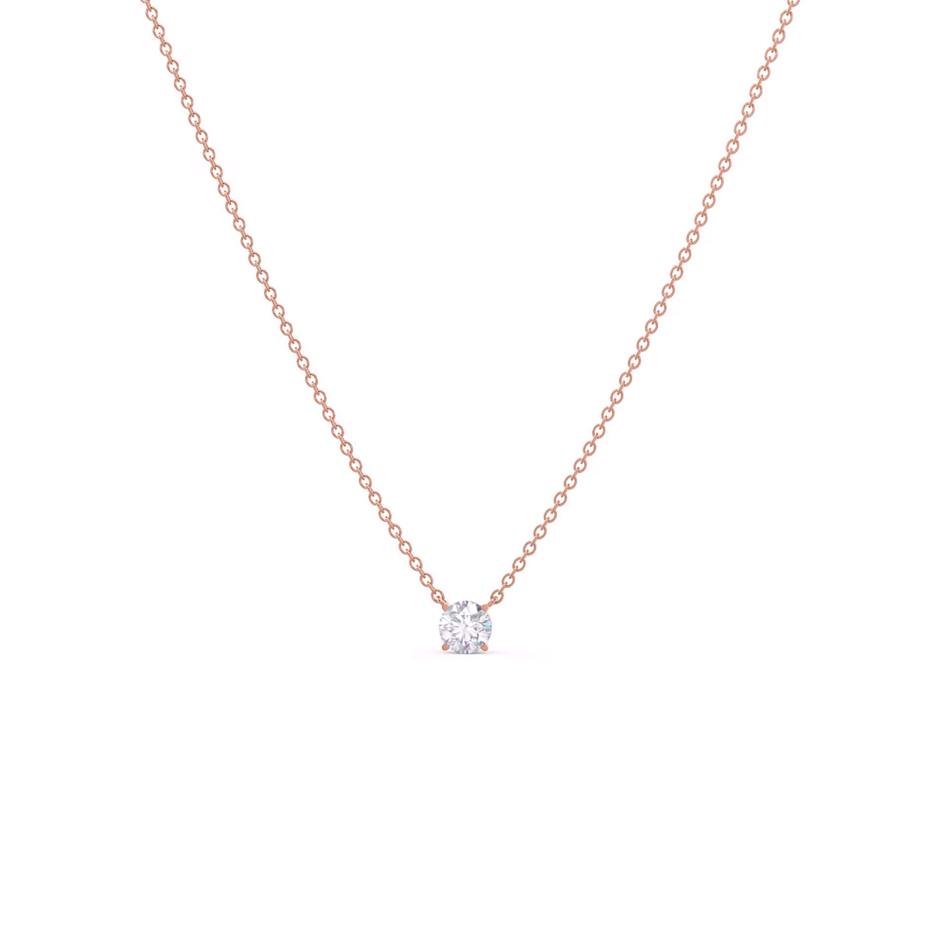 0.35 ct Diamonds set in 14k Rose Gold Floating Round Diamond Pendant (Main View)
