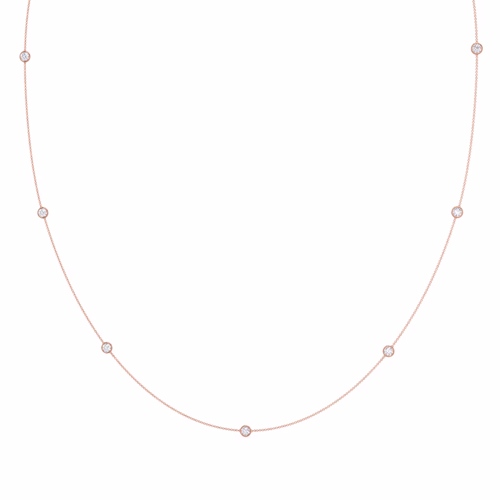 Seven bezel cosmopolitan necklace made in rose gold with lab created diamonds ADA Diamonds designs ad 228