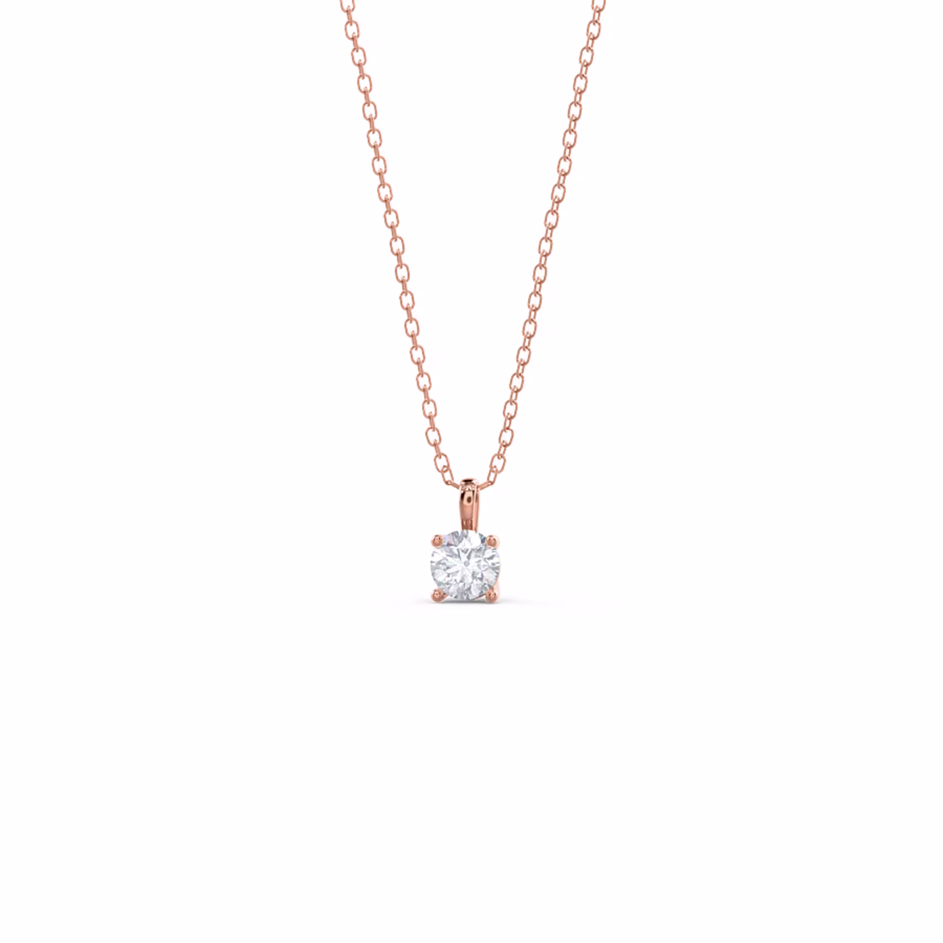 0.35 ctw Lab Diamonds set in 14 Karat Rose Gold Classic Round Pendant (Main View)