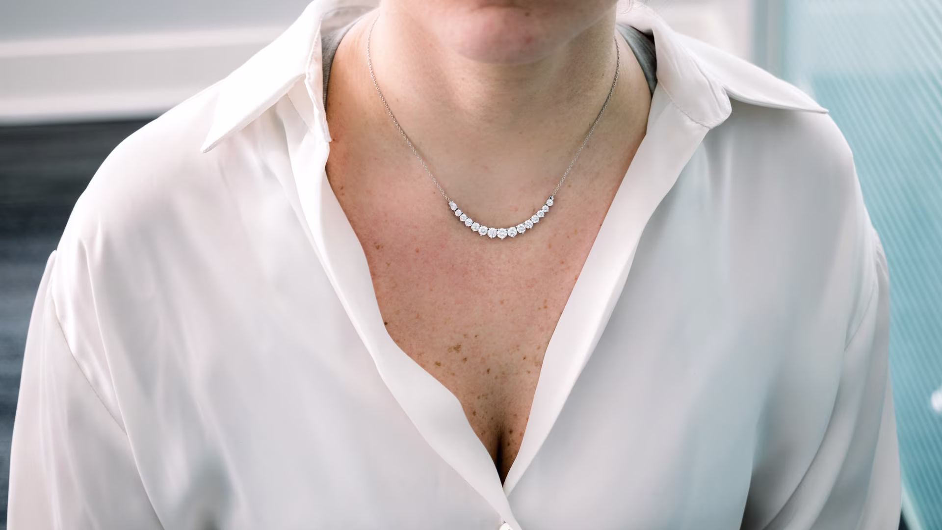 platinum 3ct mini choker with lab diamonds