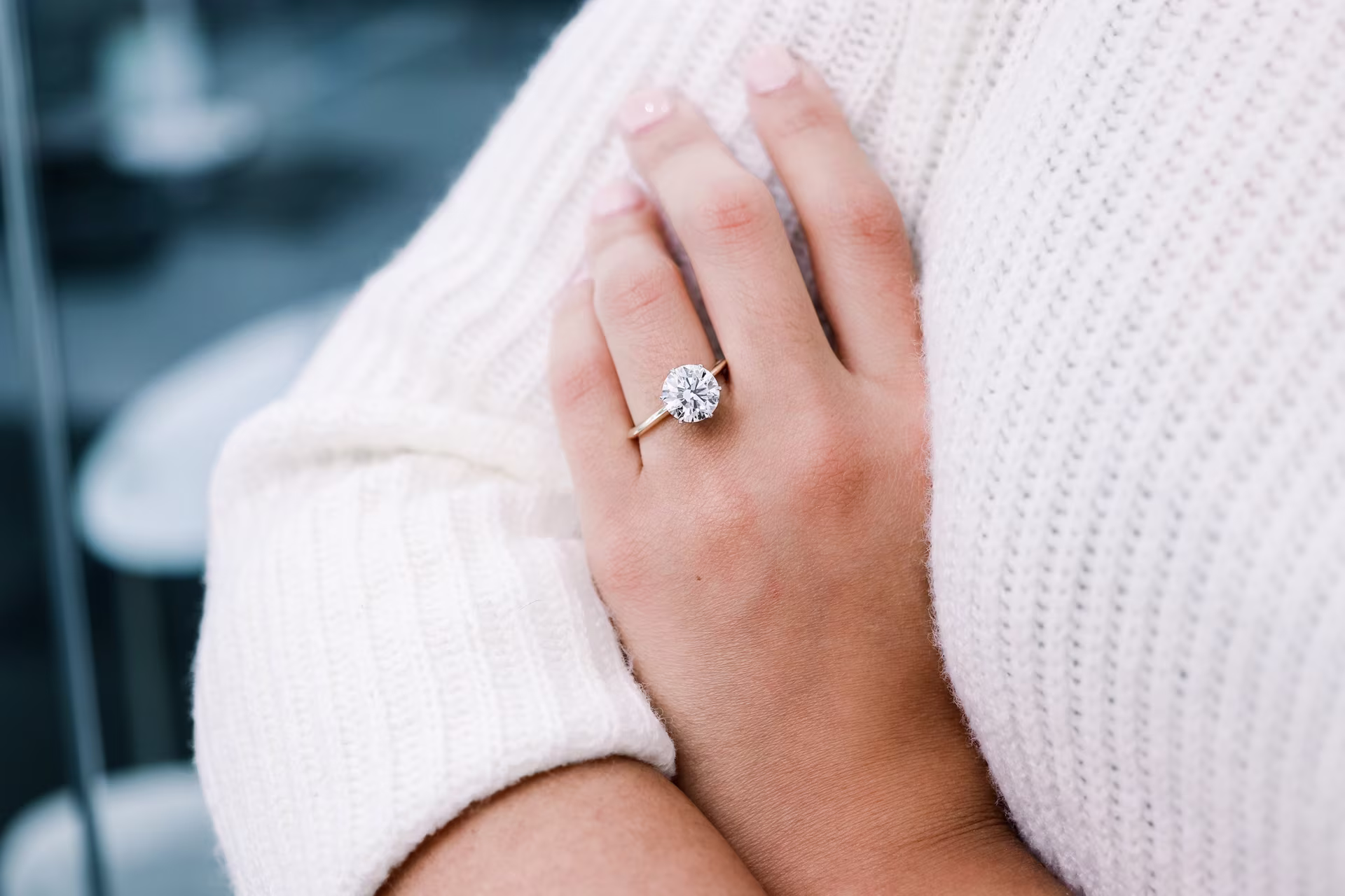 3.5ct round six prong solitaire two tone on model