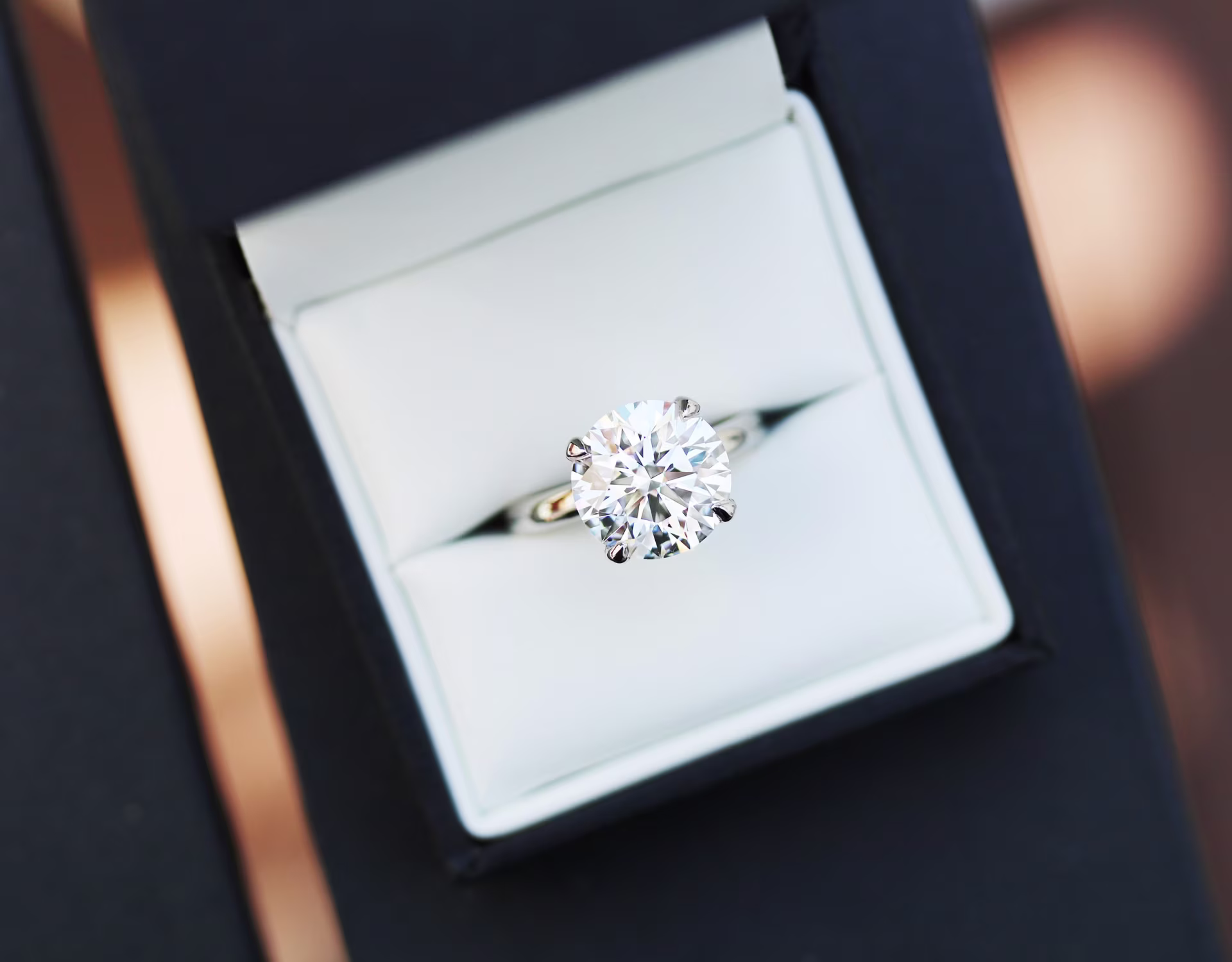 5ct round lab diamond solitaire engagement ring platinum ada diamonds