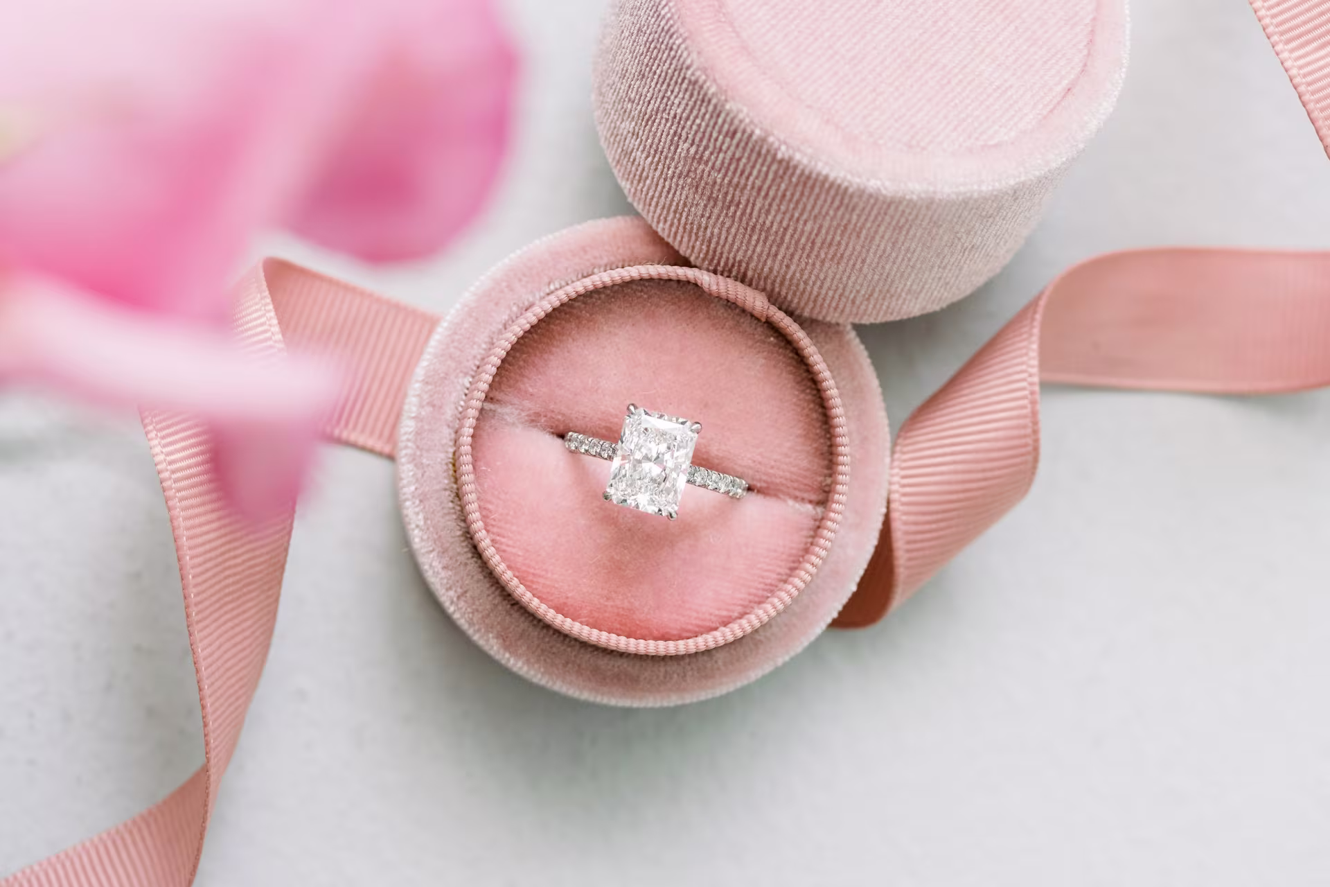 3ct radiant cut in pave setting