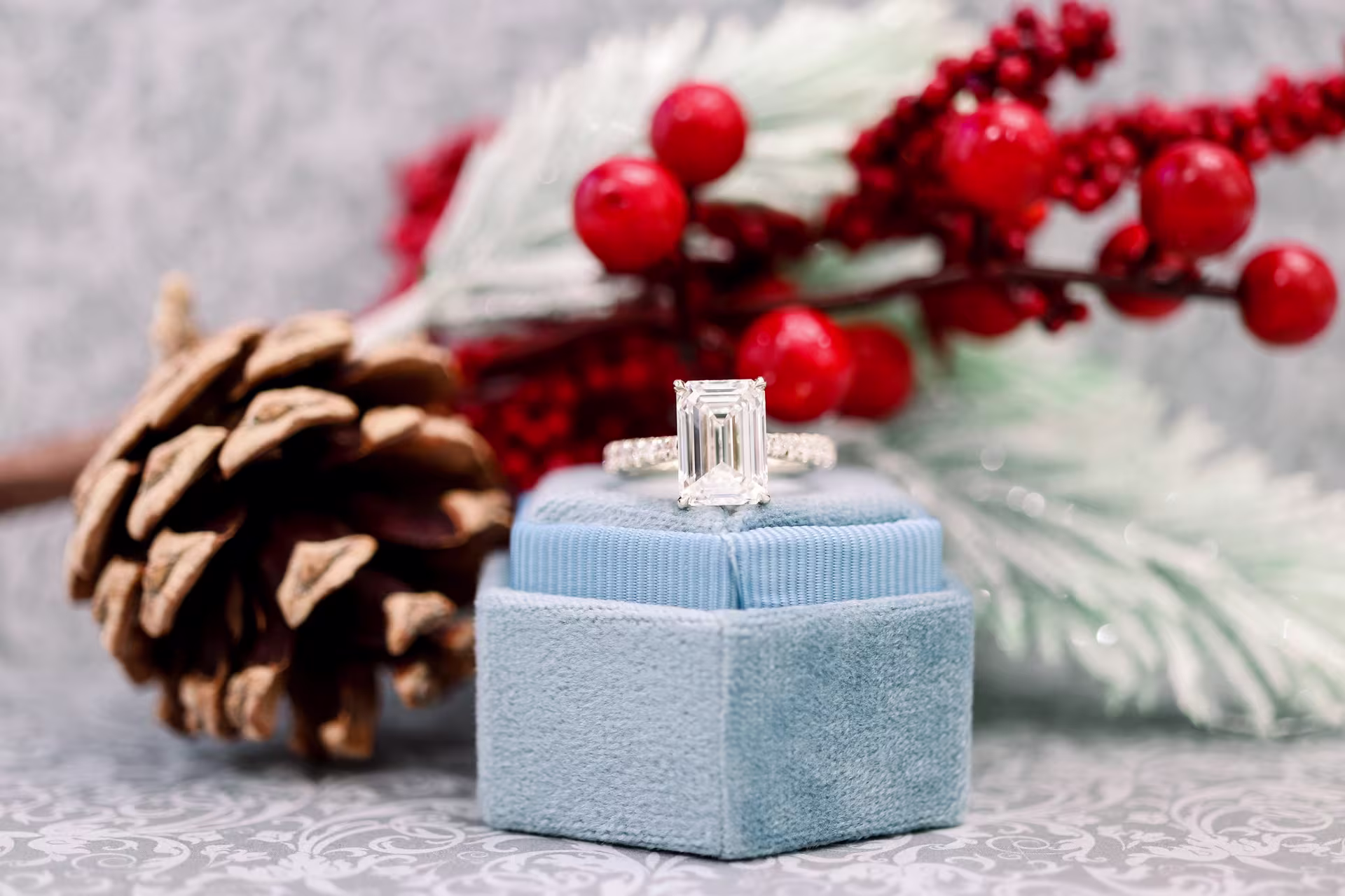 yellow gold pave lab diamond ring