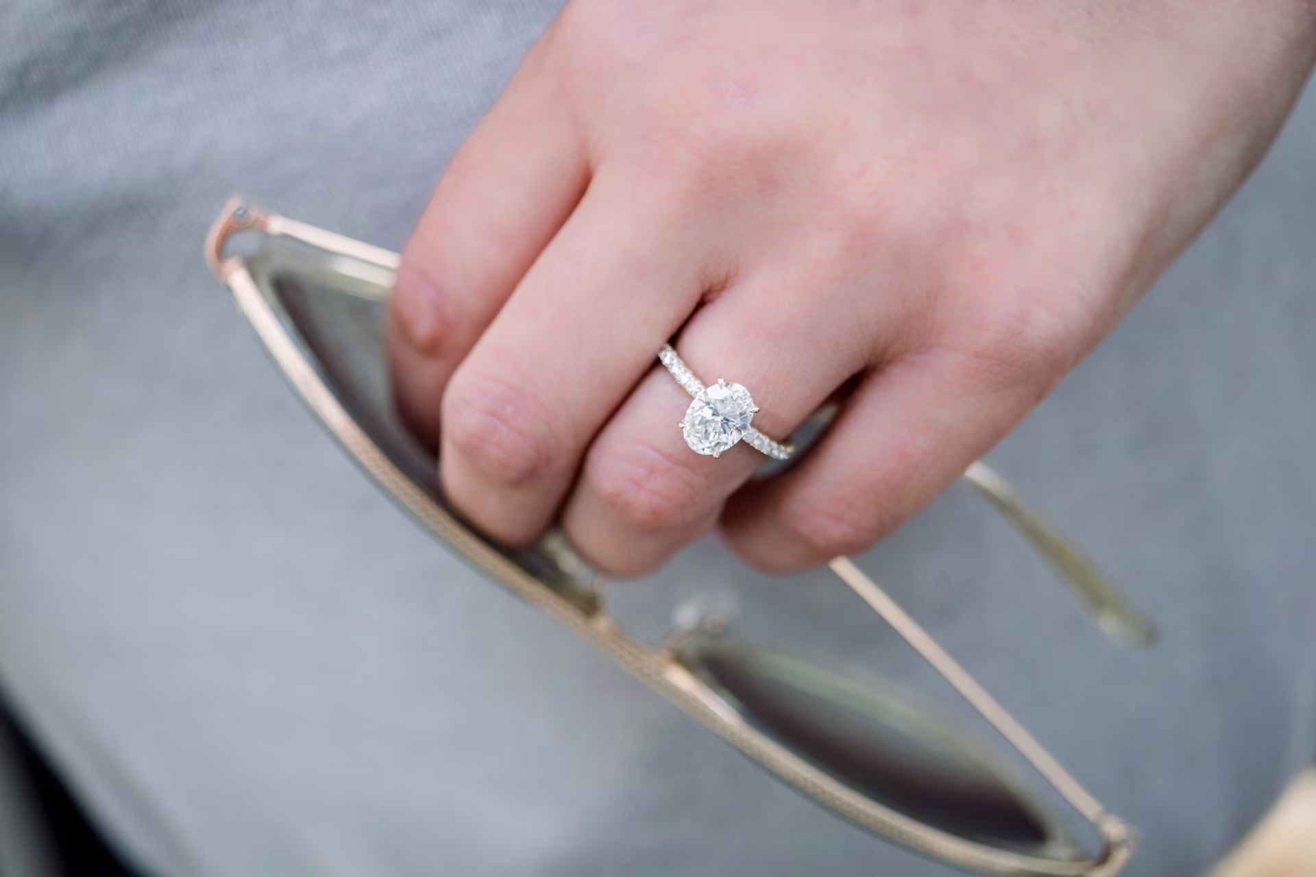 1.5ct oval in yellow gold pave engagement ring