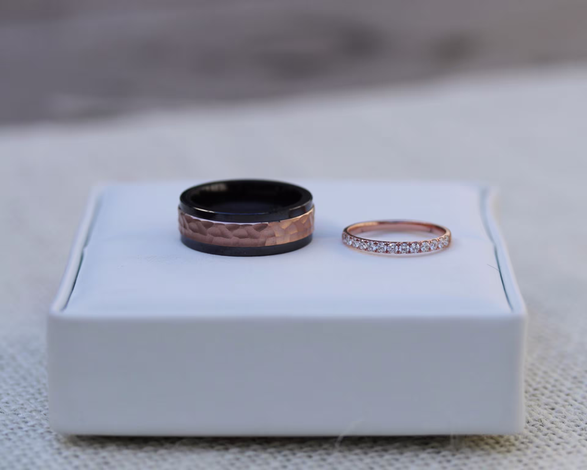 Custom Masculine Lab Created Diamond Wedding Band Set Design-183