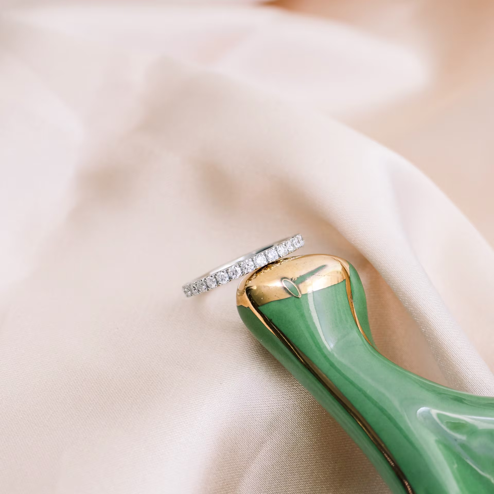 platinum french pavé eternity wedding band ada diamonds design ad 175