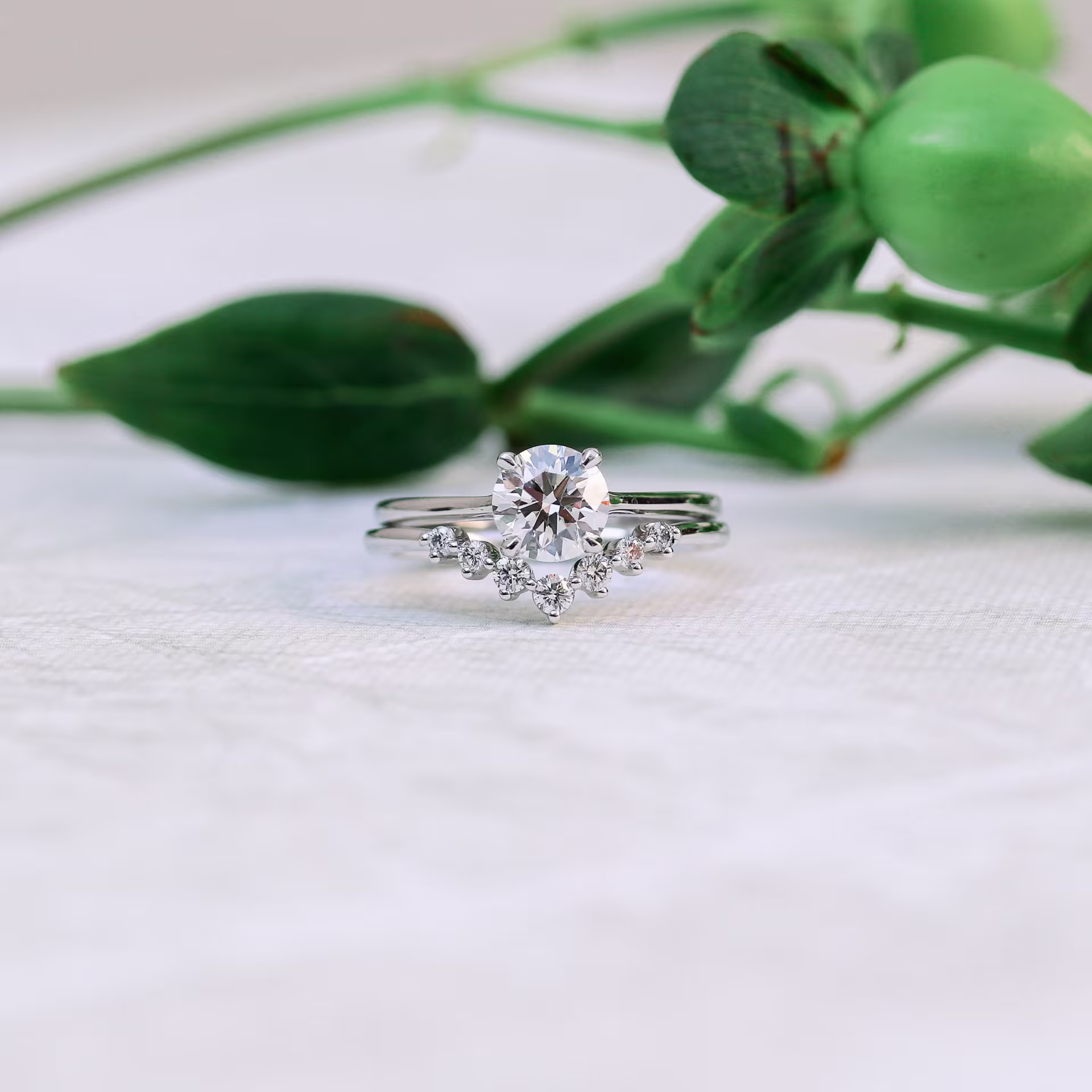 Lab Diamond Nesting Wedding Band AD258