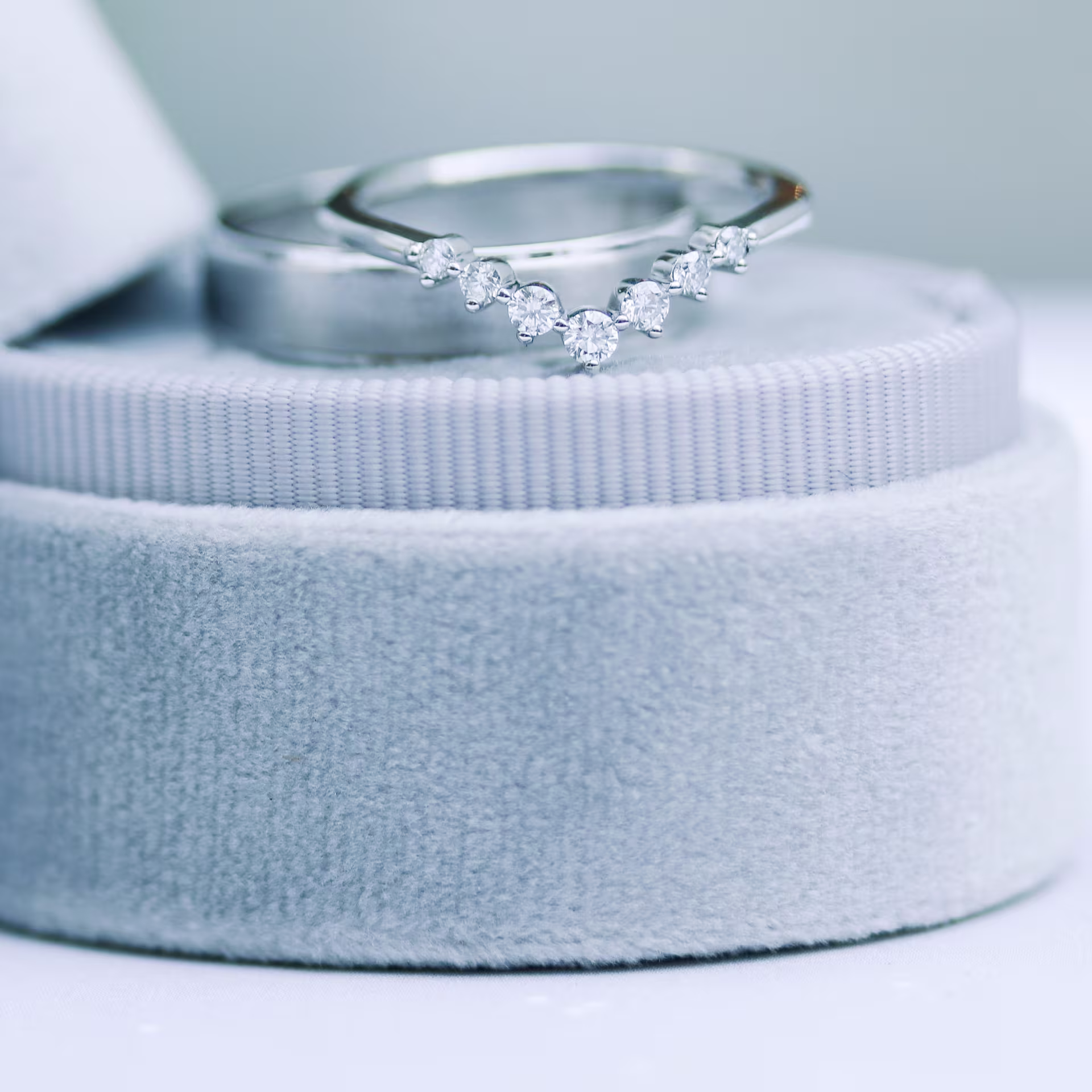 Lab Diamond Nesting Wedding Band AD258