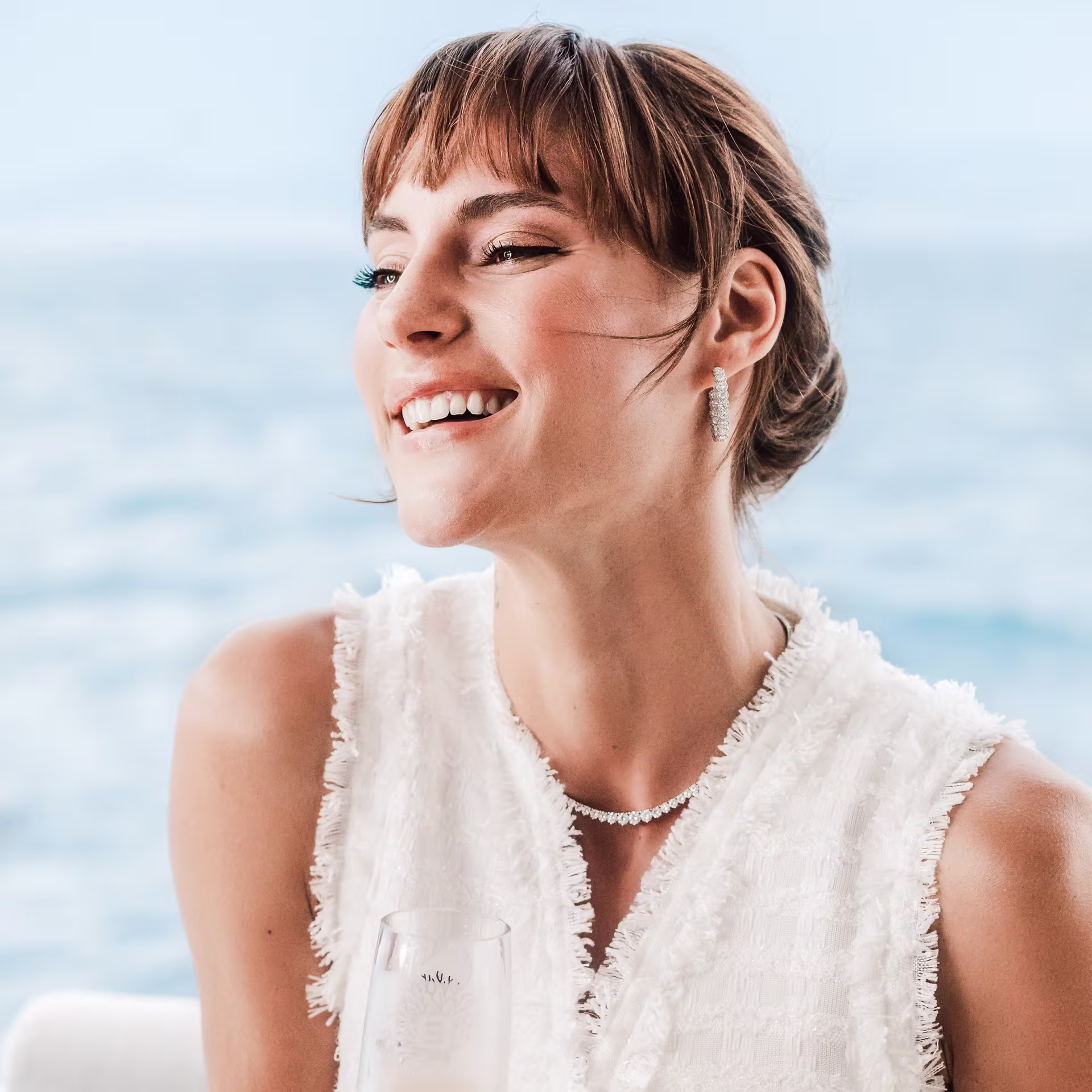 white gold ten carat lab diamond riviera choker ada diamonds design ad 110 on model