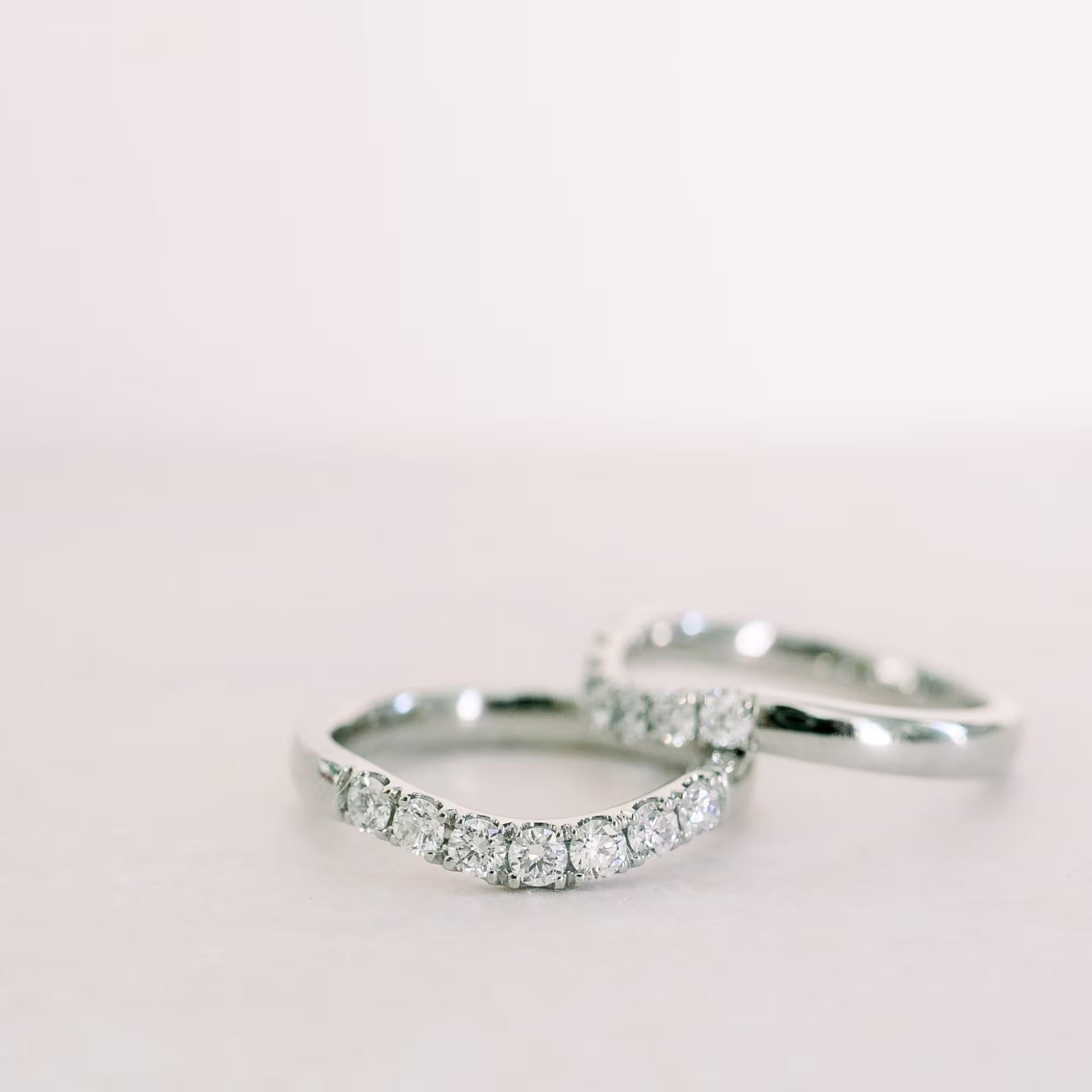 Platinum Custom Contoured Half Eternity Band with 2.3mm Lab Diamonds Ada Diamonds Design AD-182