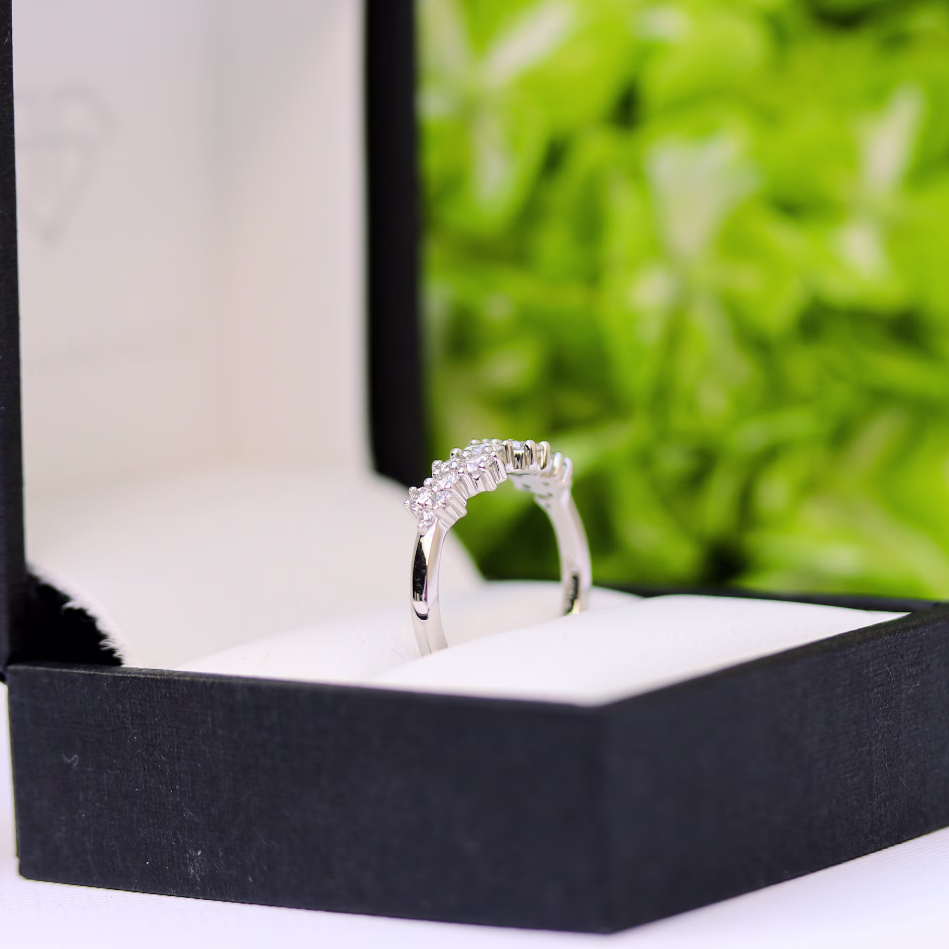 Custom Cluster Lab Diamond Half Eternity Band Profile Ada Diamonds AD-182