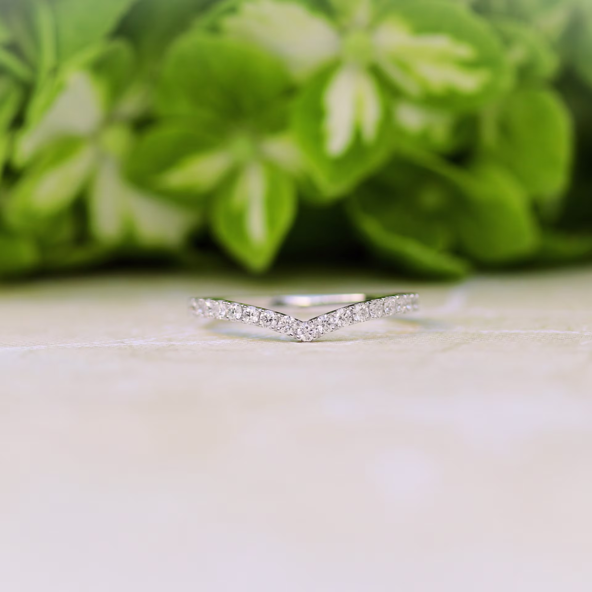 Custom V Lab Diamond Nesting Wedding Band Ada Diamonds AD-182