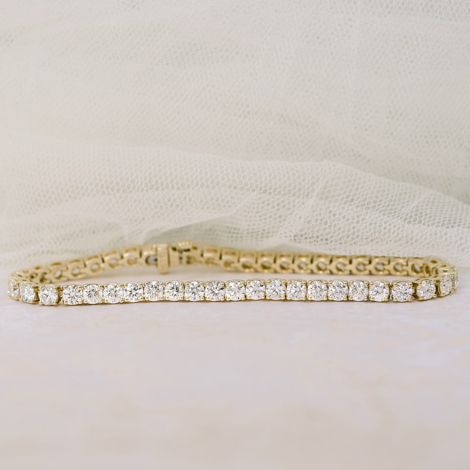 yellow gold 8 carat lab diamond tennis bracelet ada diamonds design ad111