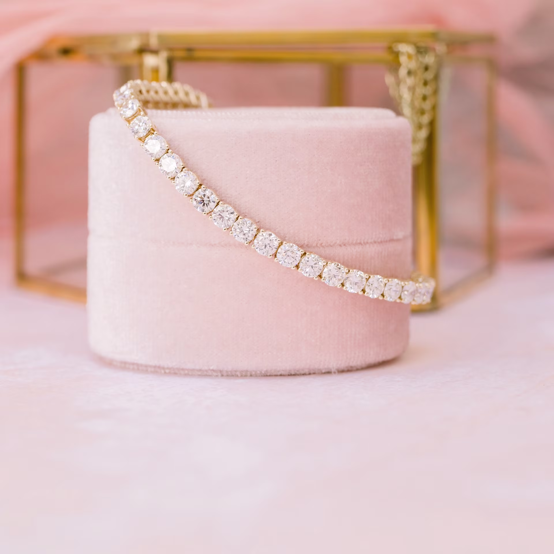 ten carat yellow gold tennis bracelet made with lab grown diamonds ada diamonds design ad 111