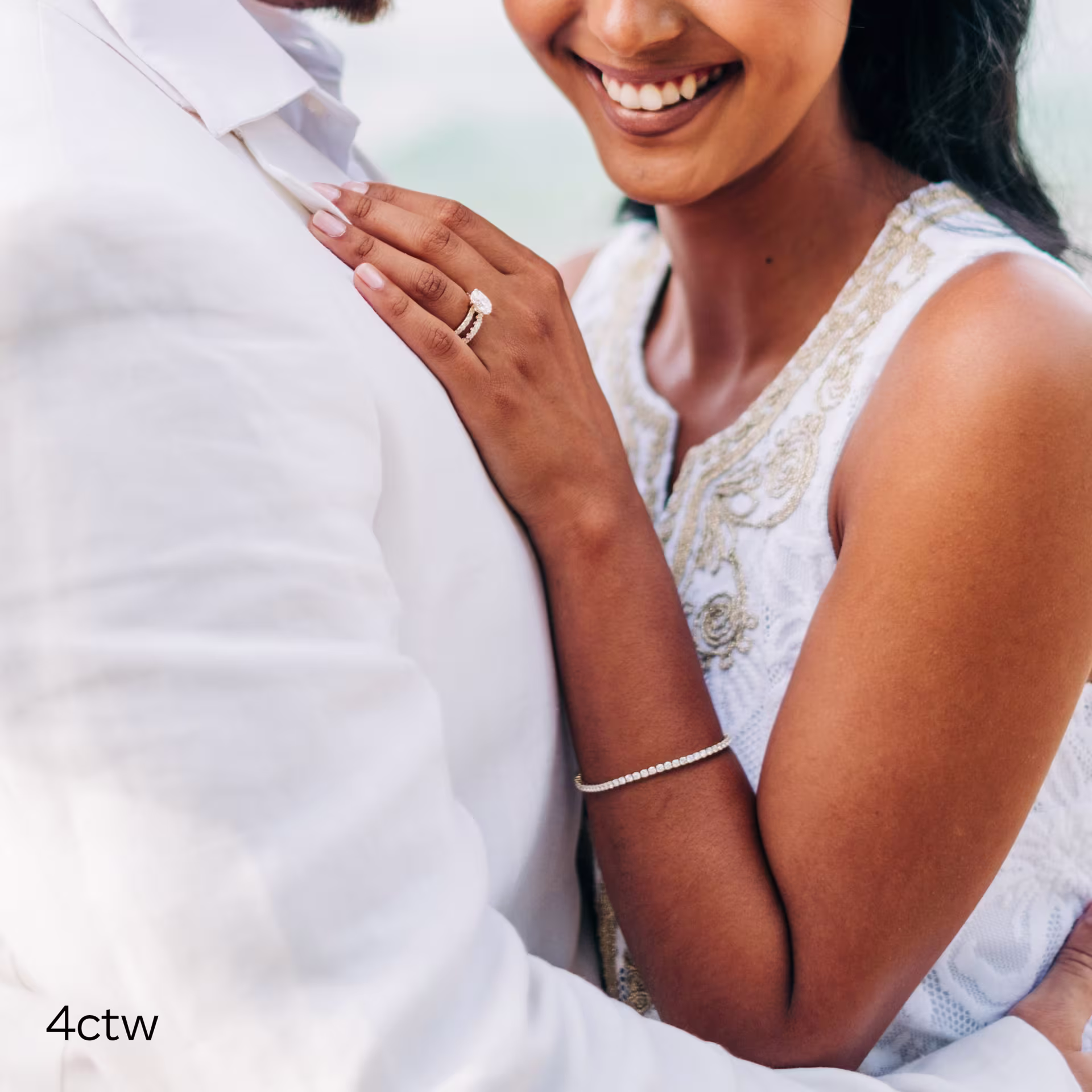 High Quality 4.0 Carat Round Lab Diamonds set in Yellow Gold Four Prong Tennis Bracelet (Main View)