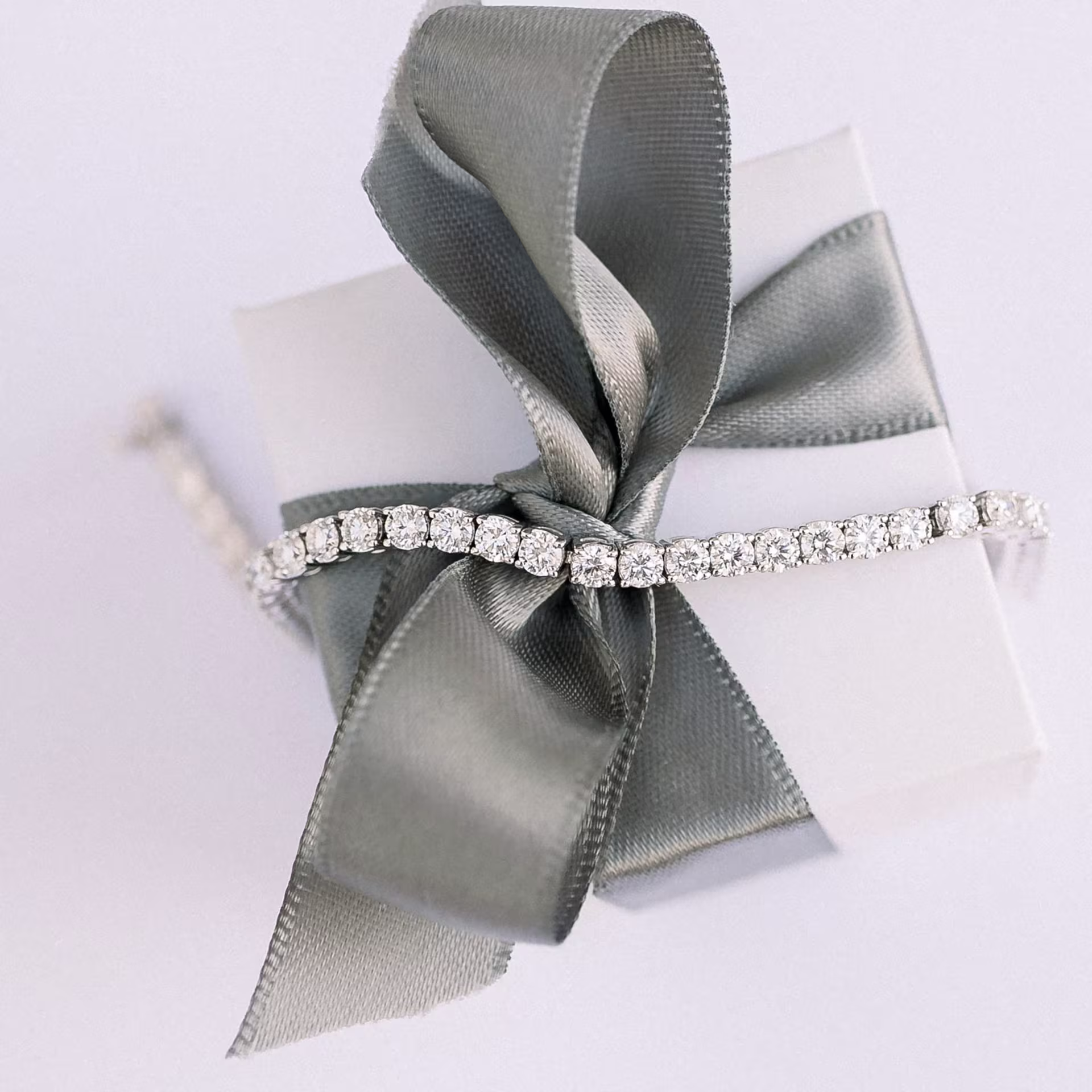 lab diamond tennis bracelet in white gold six carat ada diamonds design ad 111