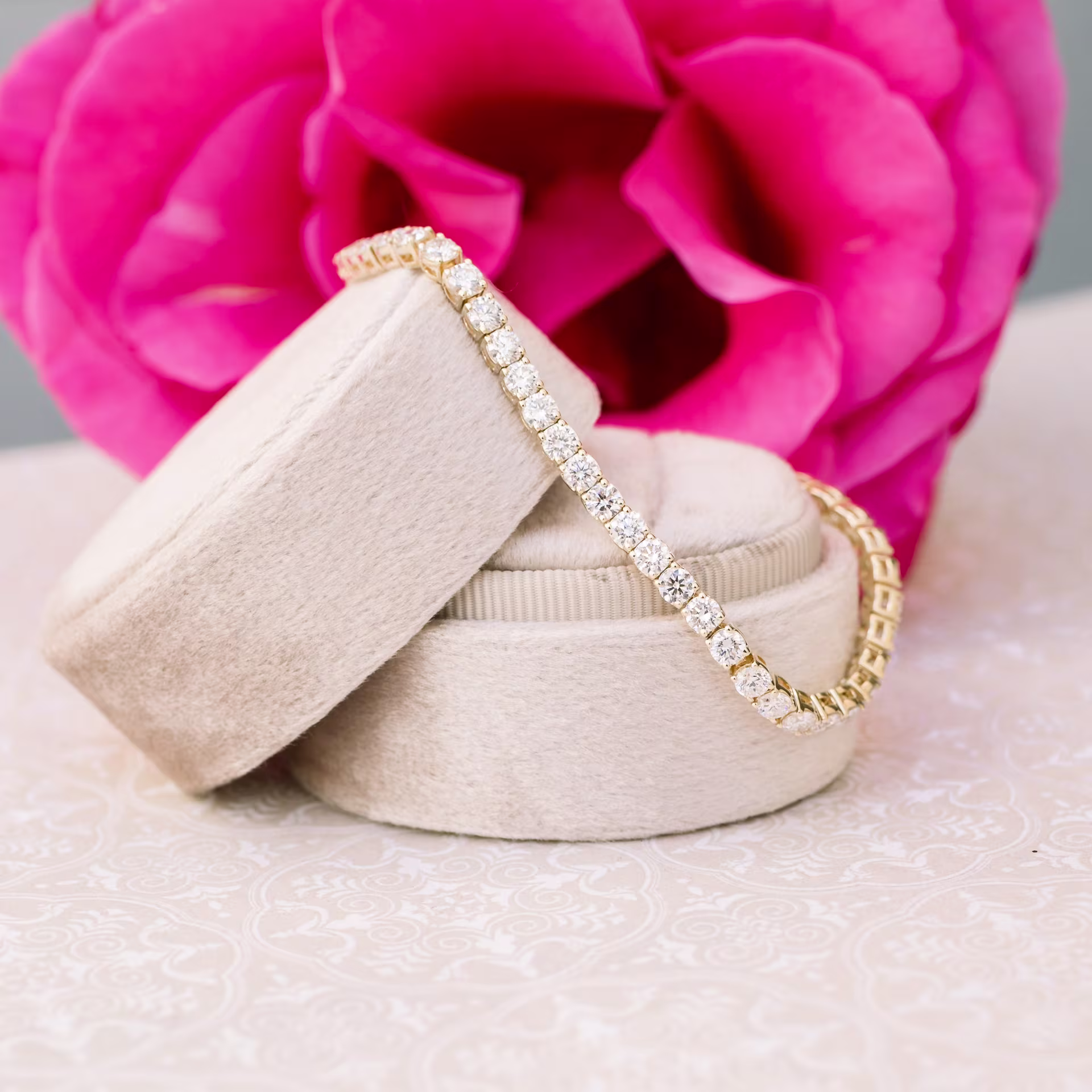yellow gold six carat lab created diamond tennis bracelet ada diamonds design ad 111