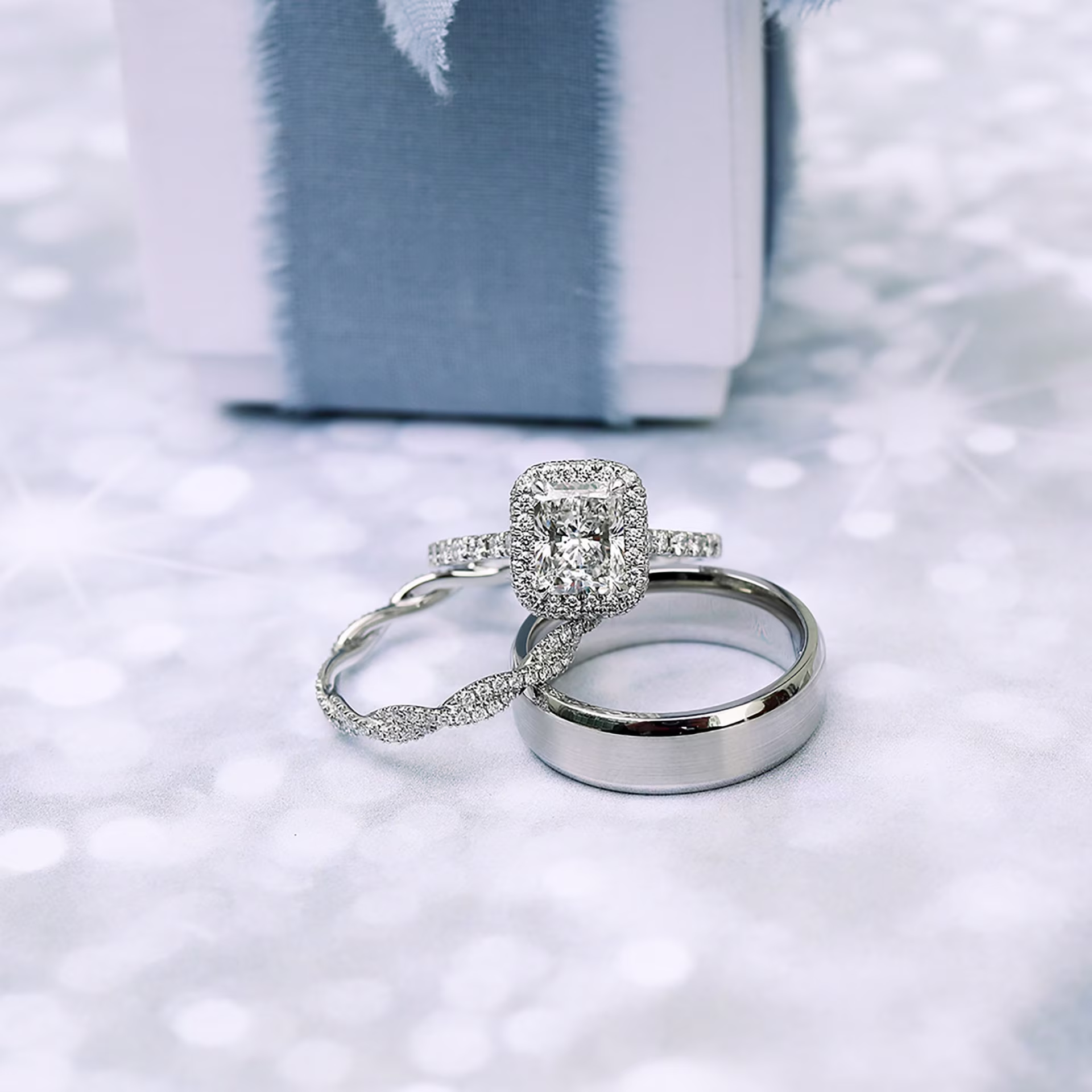 Custom Lab Diamond Wedding Set Ada Diamonds