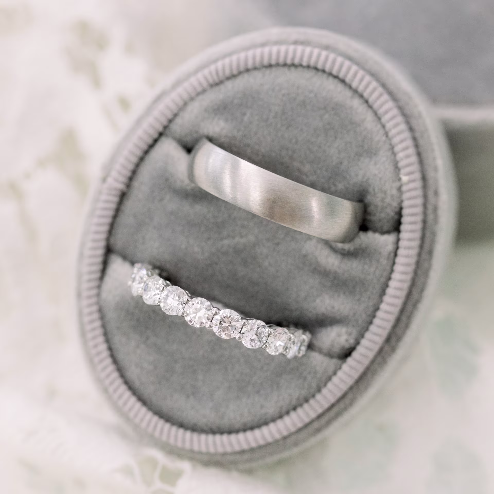 lab diamond wedding set with 2.5ct prong set eternity band ada diamonds