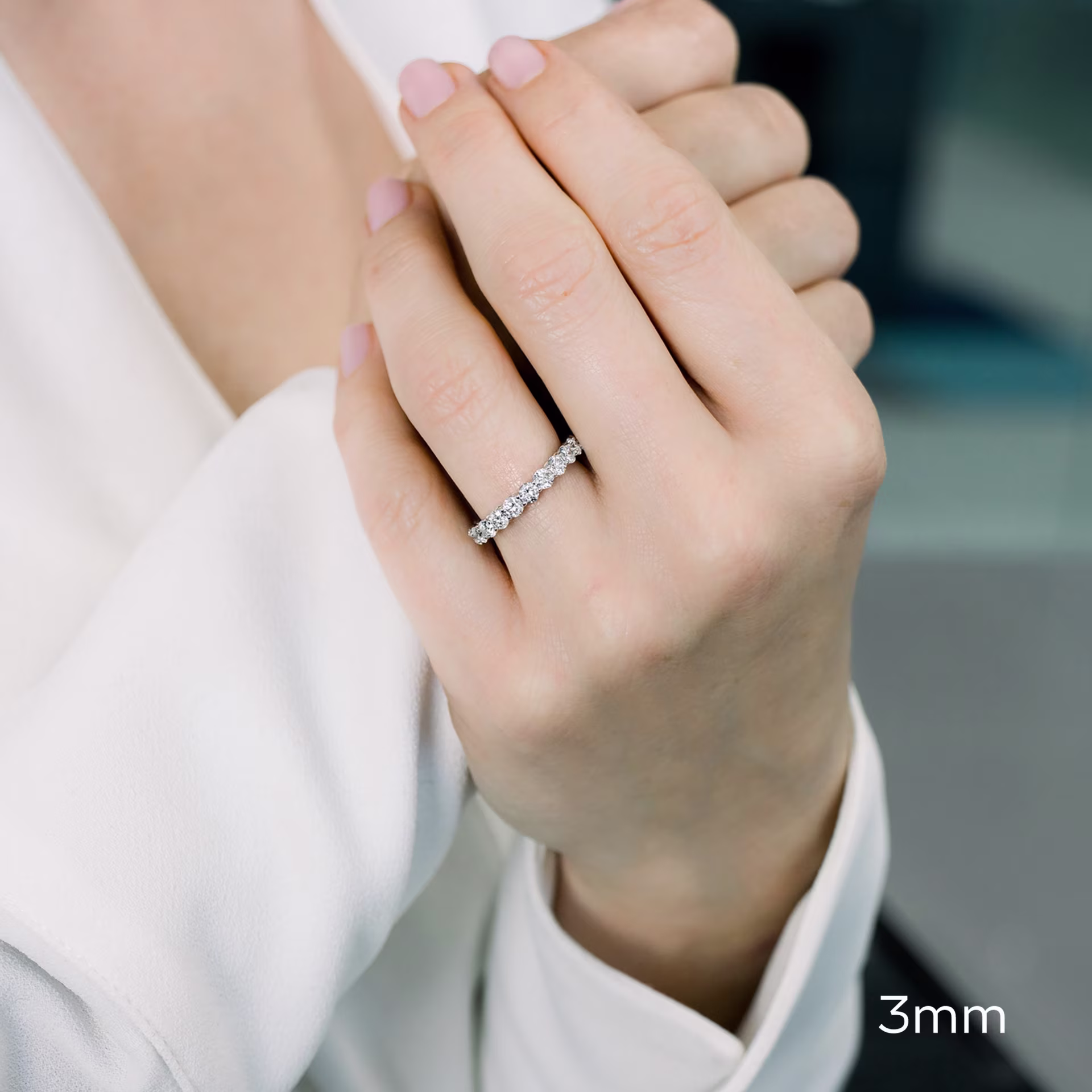 18k white gold 2.3ct prong set eternity band lab diamonds ada diamonds design ad 081