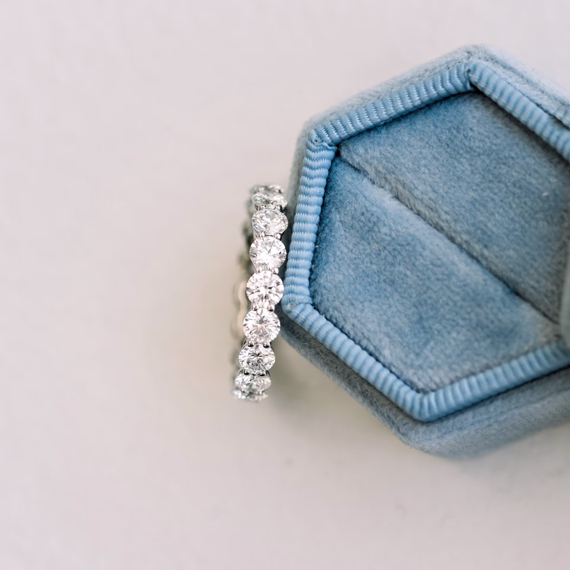 Prong Set Lab Diamond Eternity Band In Box AD081